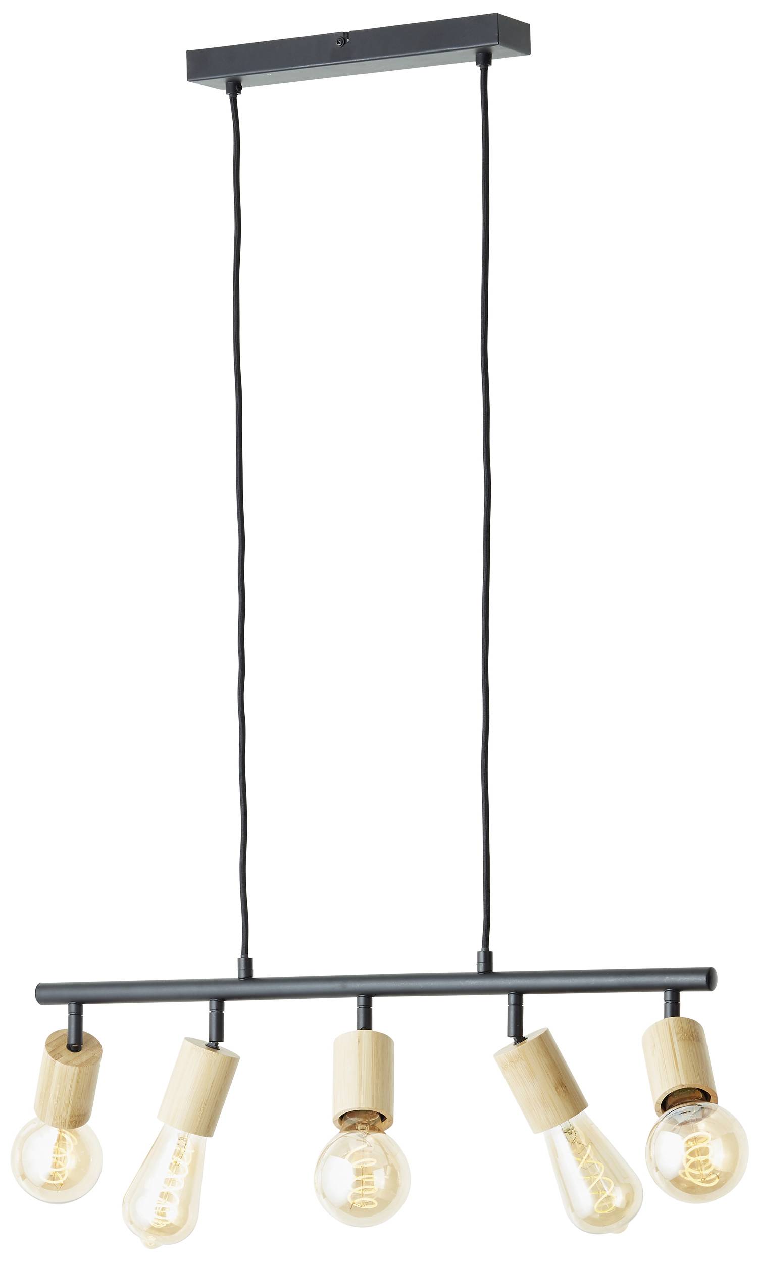 Brilliant Tiffany 99684/76 Pendelleuchte E27 28W Schwarz (matt), Natur