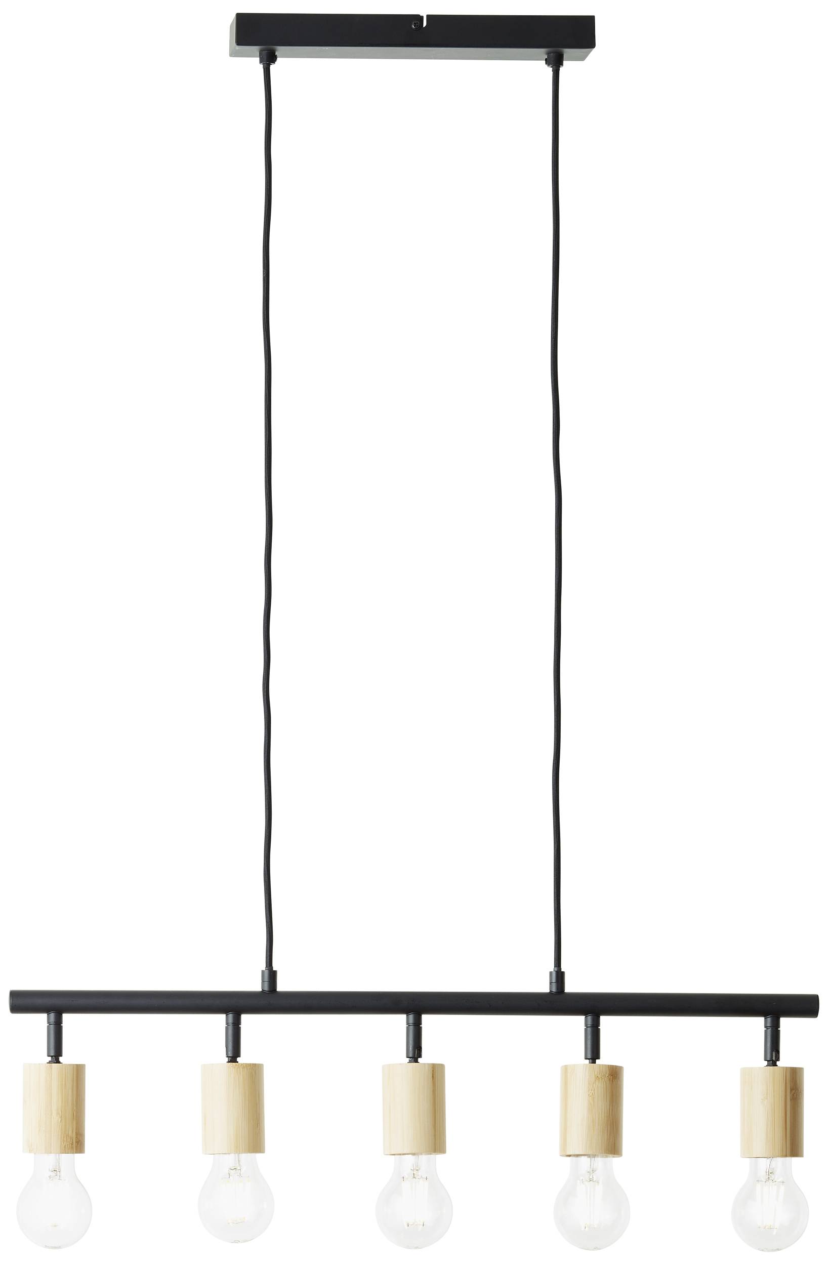 Brilliant Tiffany 99684/76 Pendelleuchte E27 28W Schwarz (matt), Natur