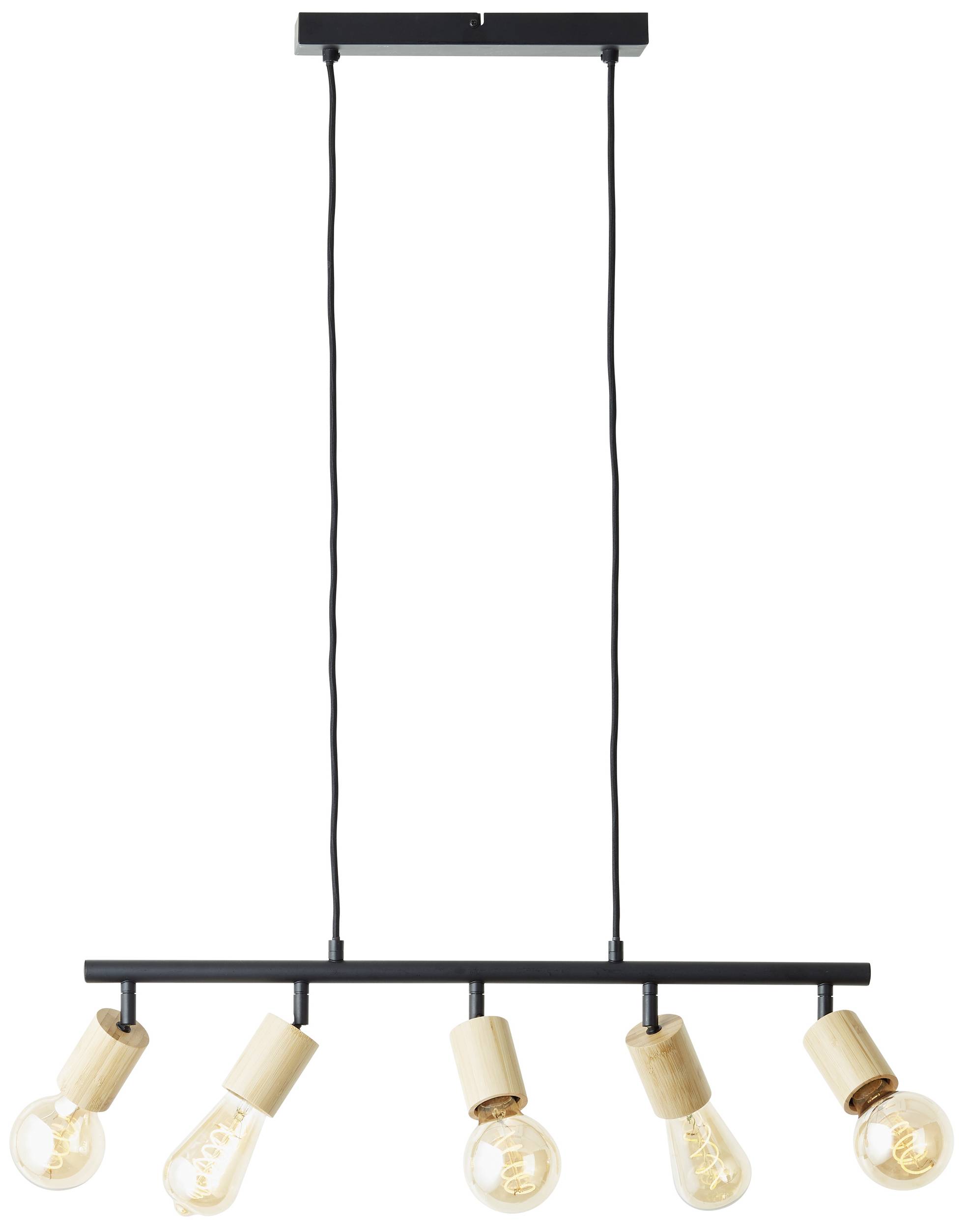 Brilliant Tiffany 99684/76 Pendelleuchte E27 28W Schwarz (matt), Natur