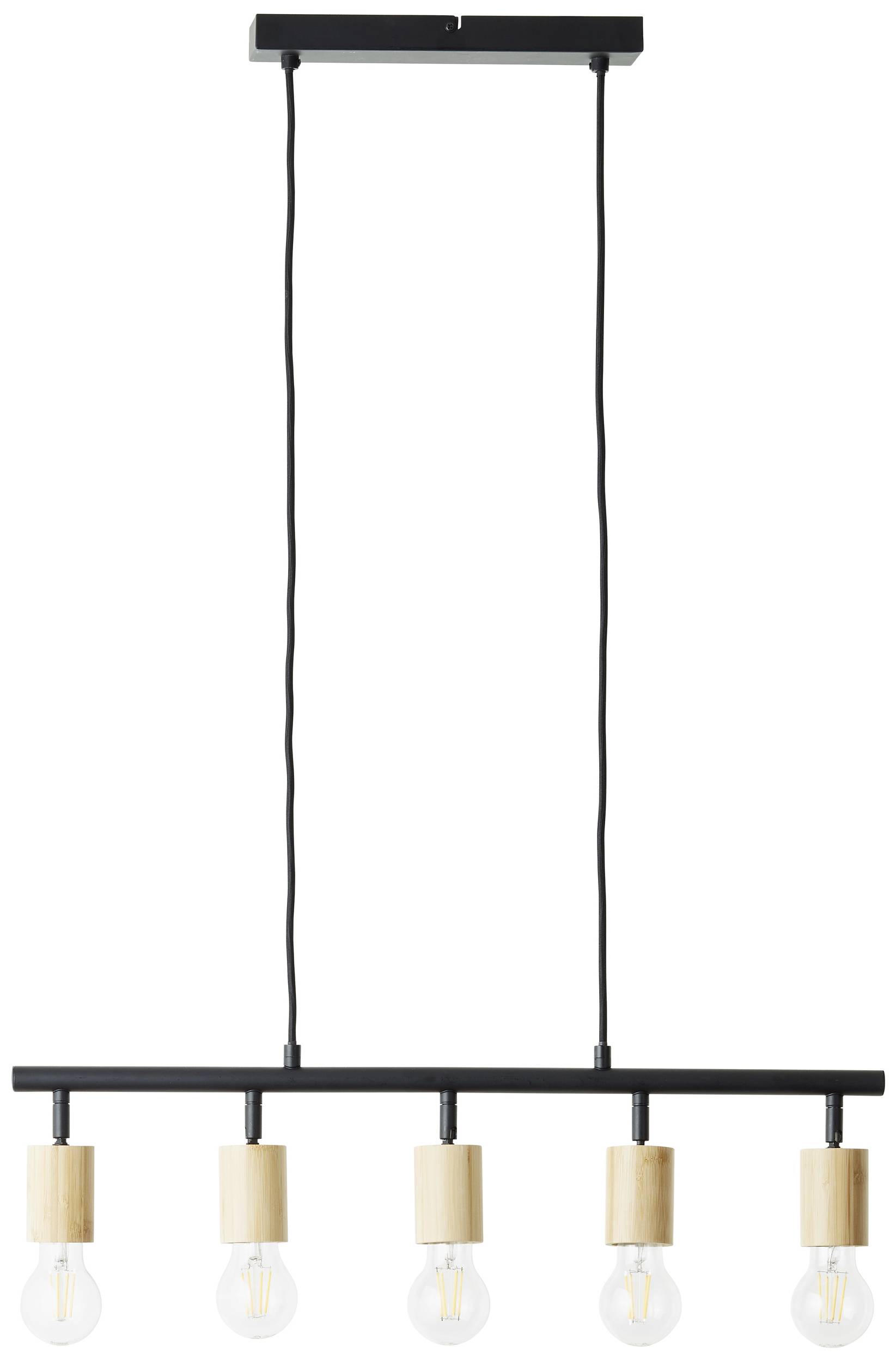 Brilliant Tiffany 99684/76 Pendelleuchte E27 28W Schwarz (matt), Natur