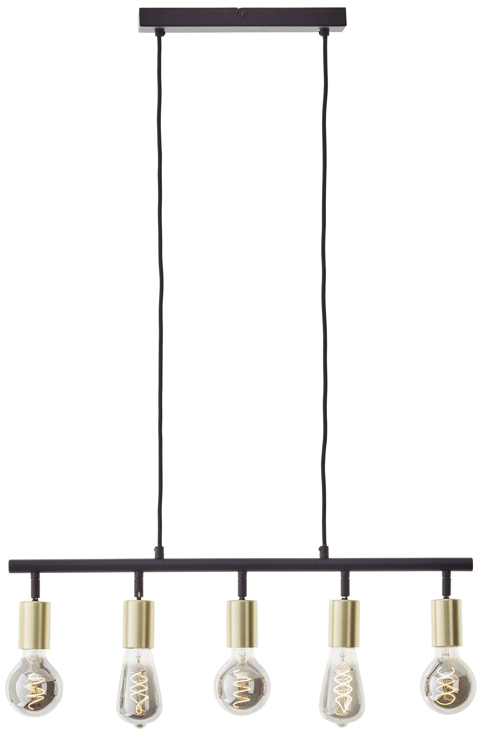 Brilliant Tiffany 99684/78 Pendelleuchte E27 28W Schwarz (matt), Messing