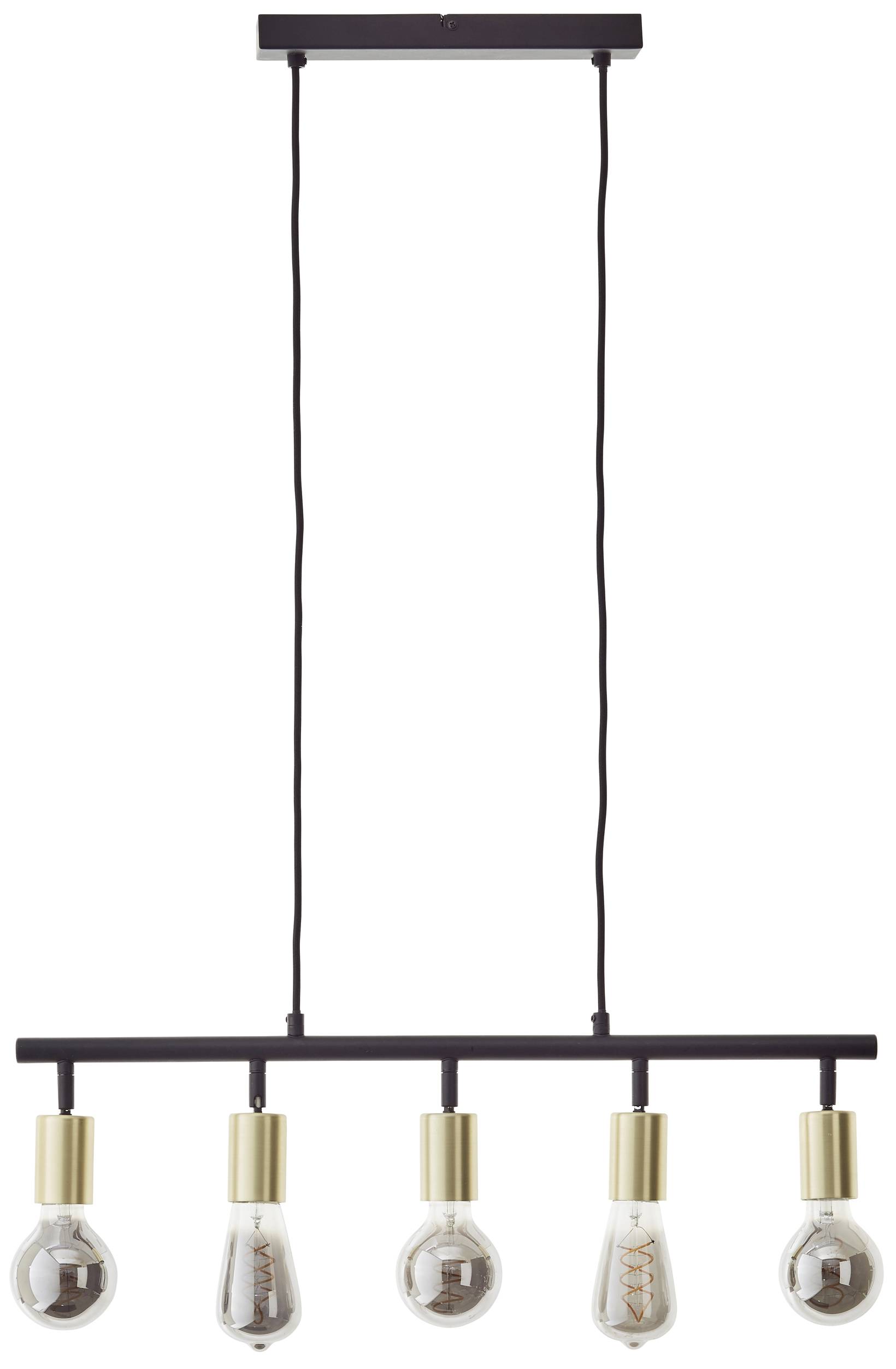 Brilliant Tiffany 99684/78 Pendelleuchte E27 28W Schwarz (matt), Messing