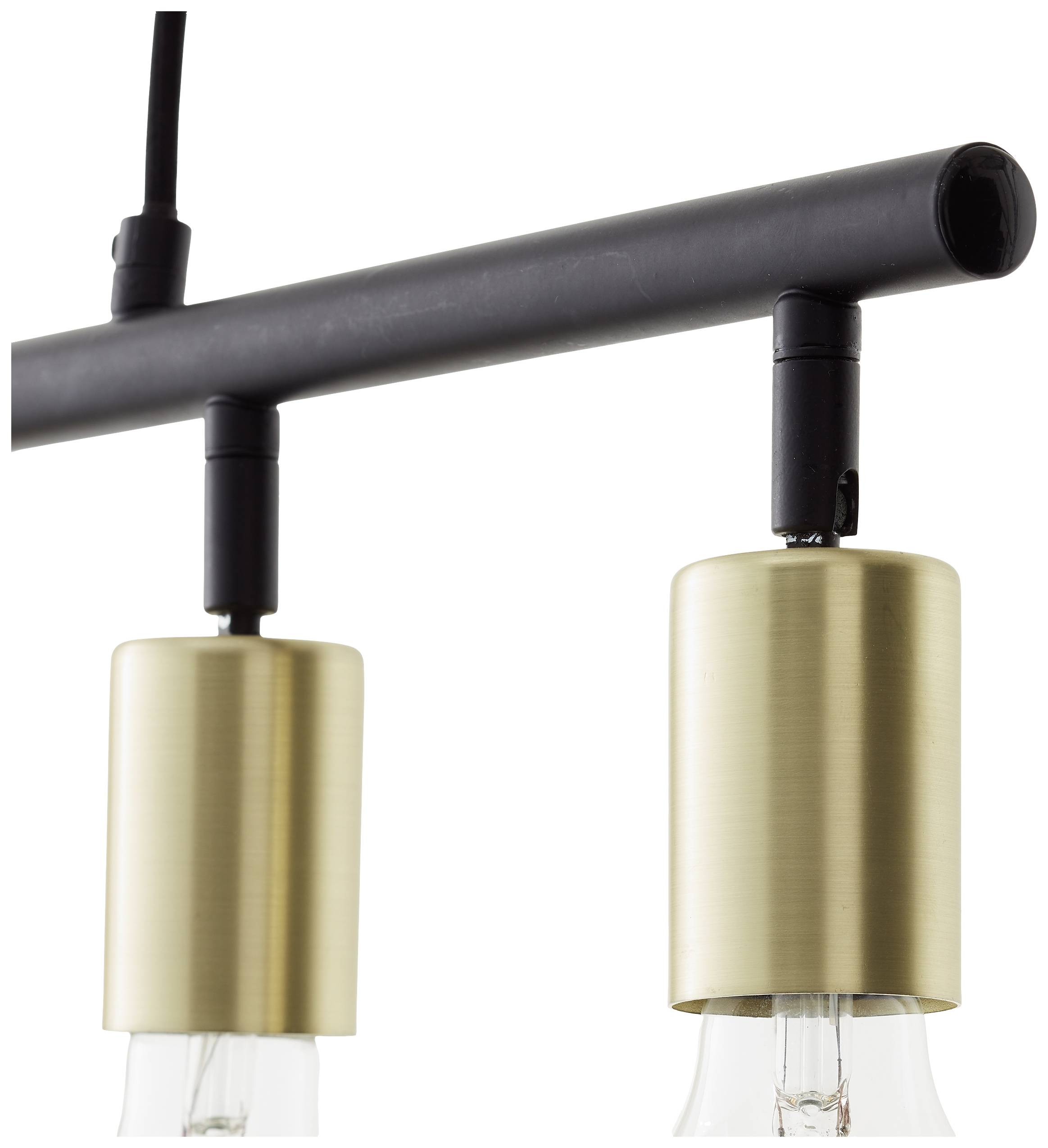 Brilliant Tiffany 99684/78 Pendelleuchte E27 28W Schwarz (matt), Messing