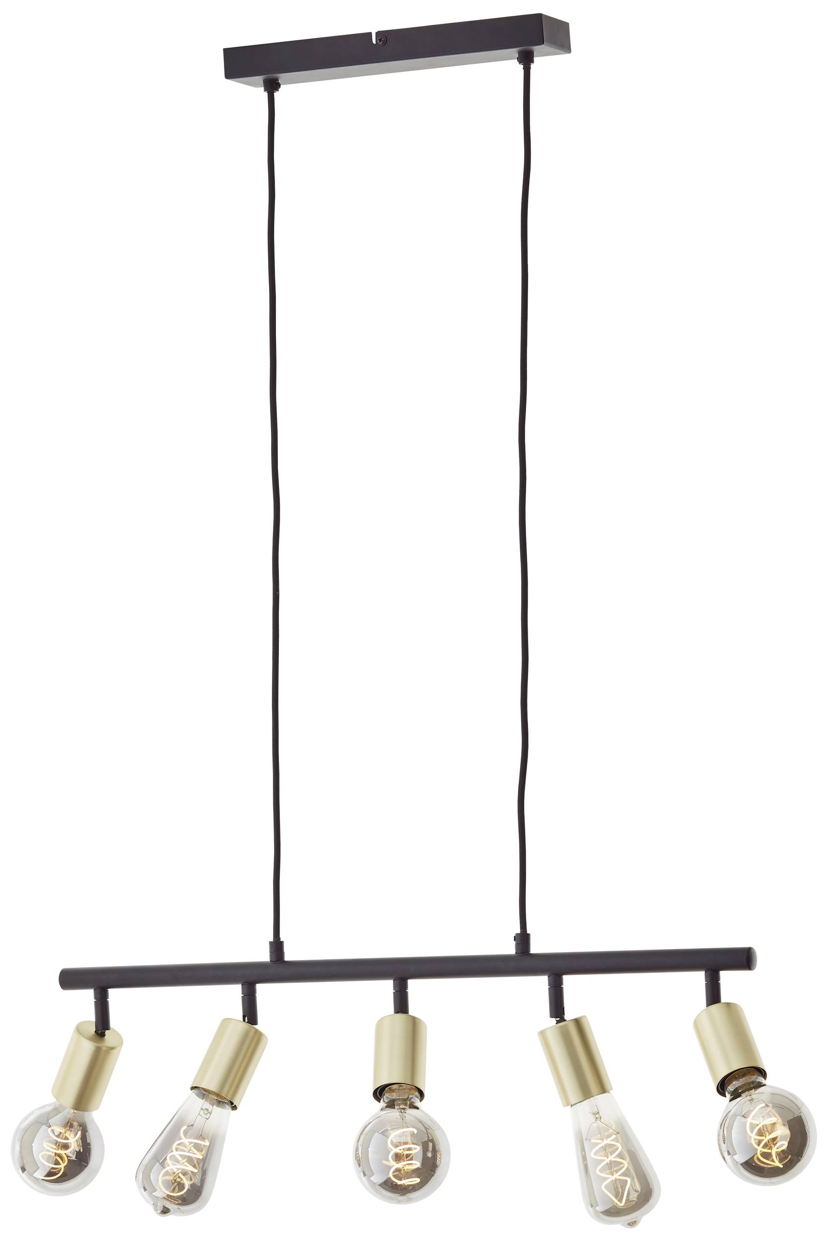 Brilliant Tiffany 99684/78 Pendelleuchte E27 28W Schwarz (matt), Messing