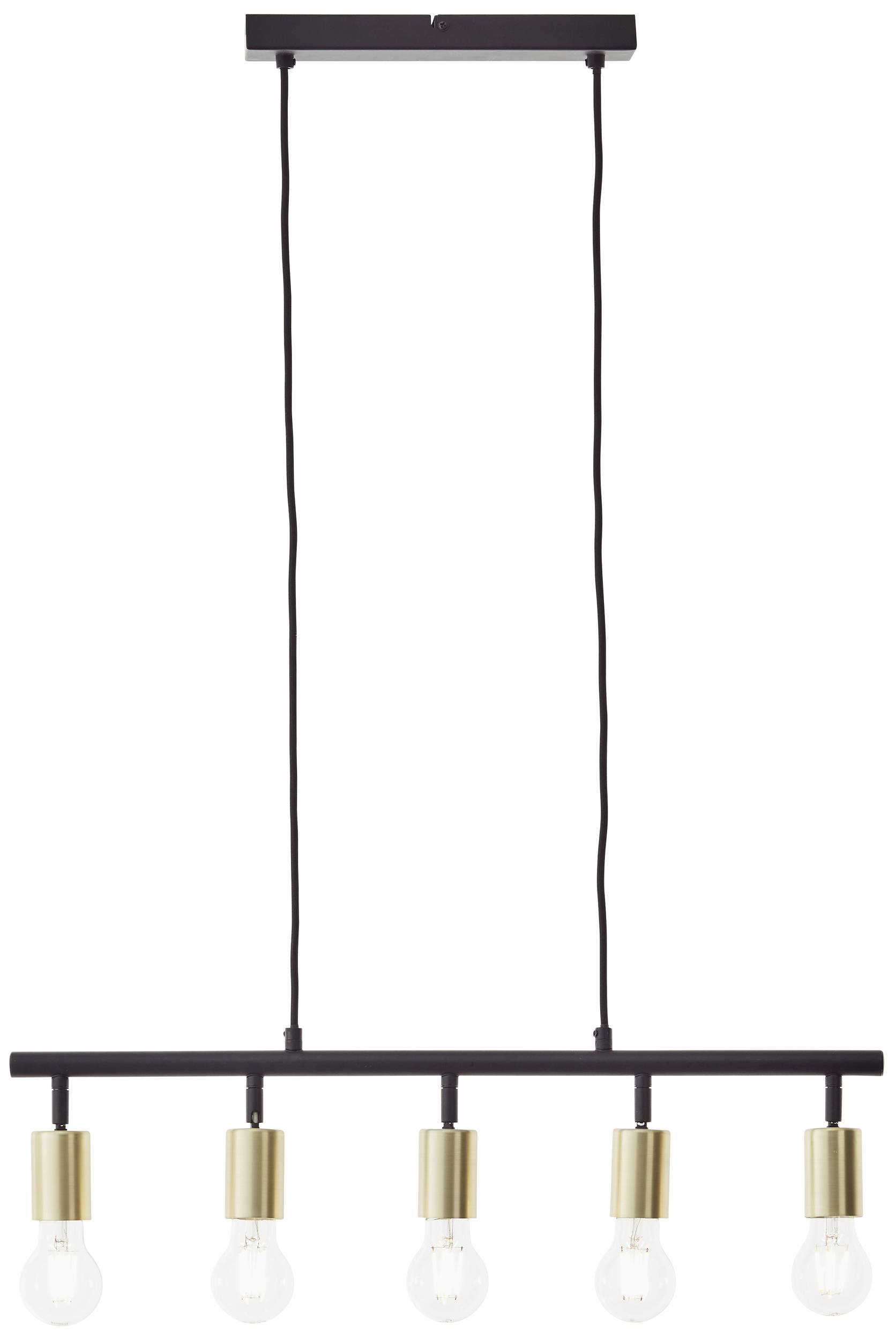 Brilliant Tiffany 99684/78 Pendelleuchte E27 28W Schwarz (matt), Messing