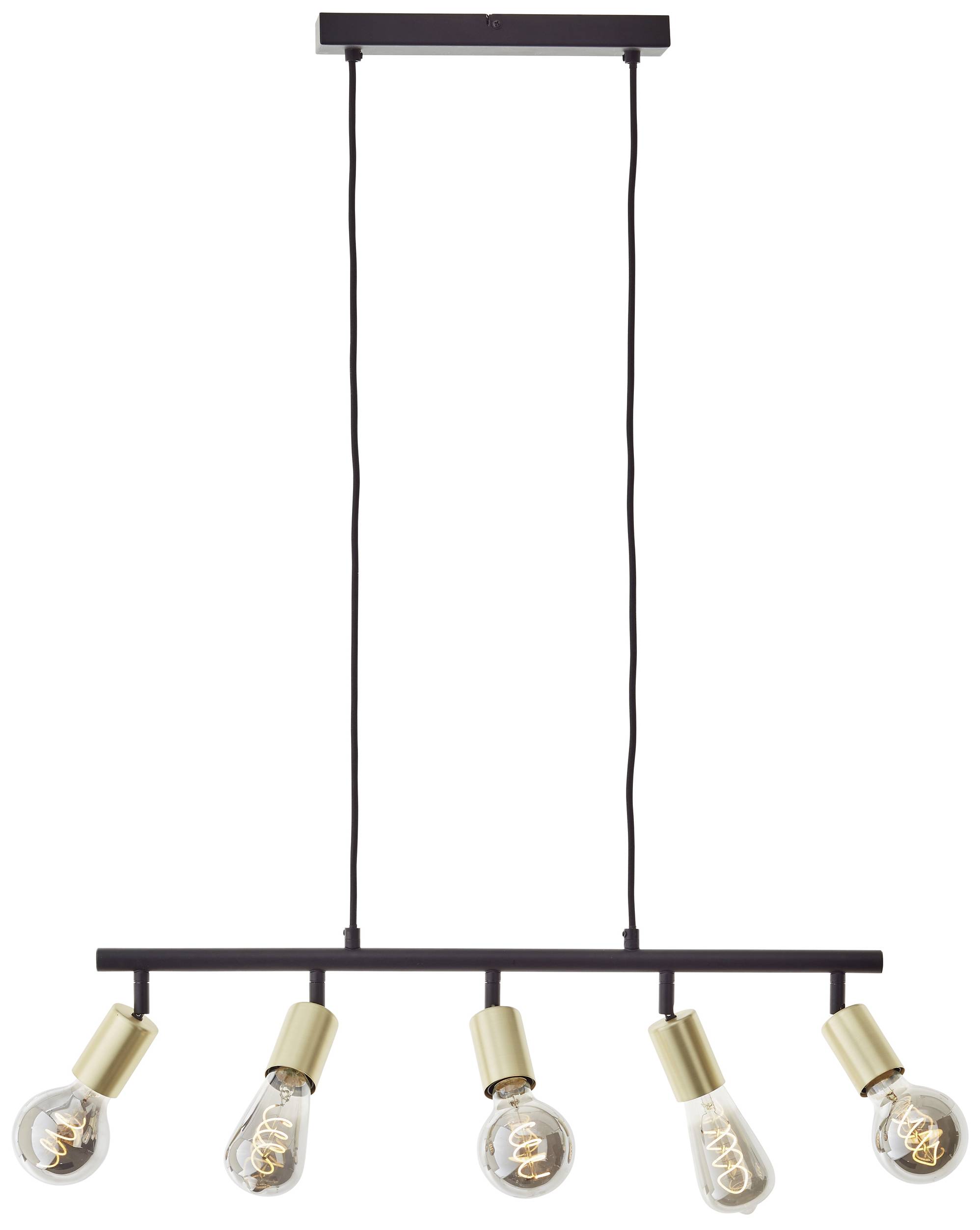 Brilliant Tiffany 99684/78 Pendelleuchte E27 28W Schwarz (matt), Messing