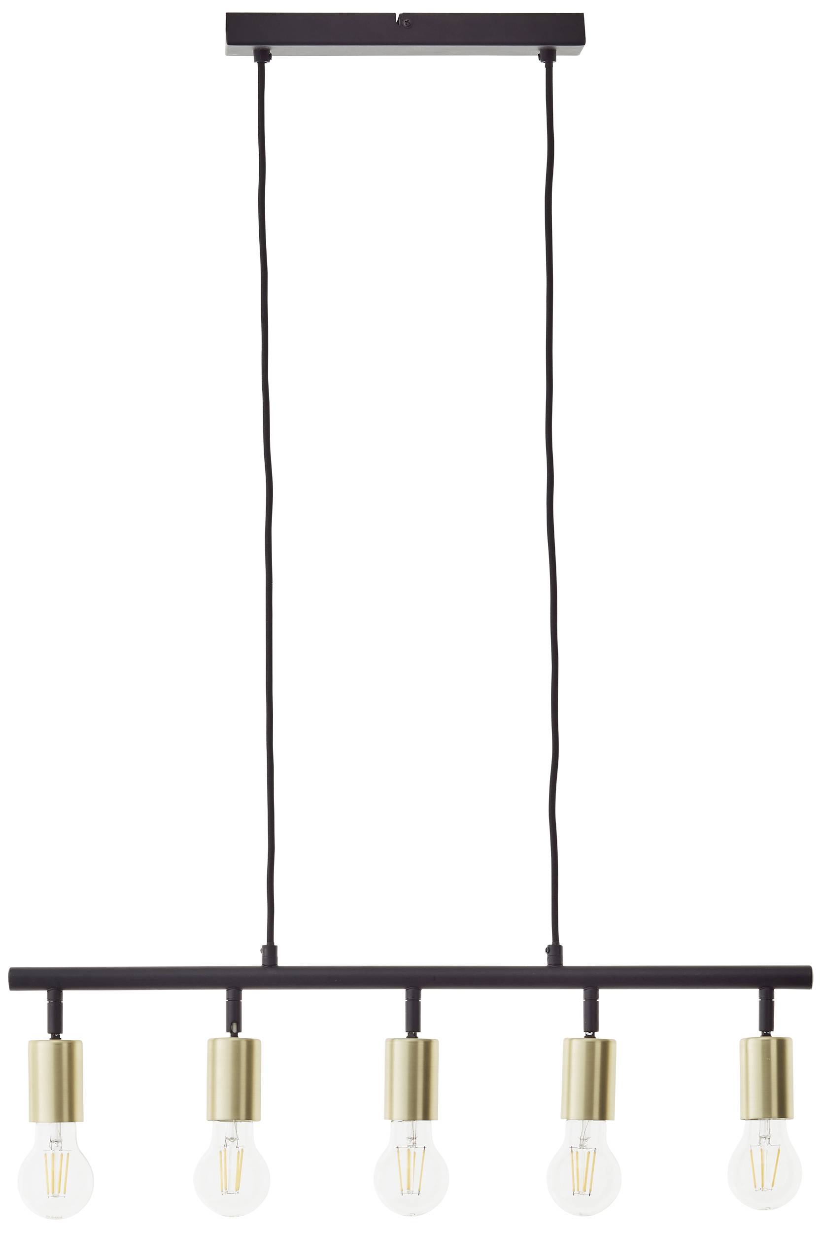 Brilliant Tiffany 99684/78 Pendelleuchte E27 28W Schwarz (matt), Messing