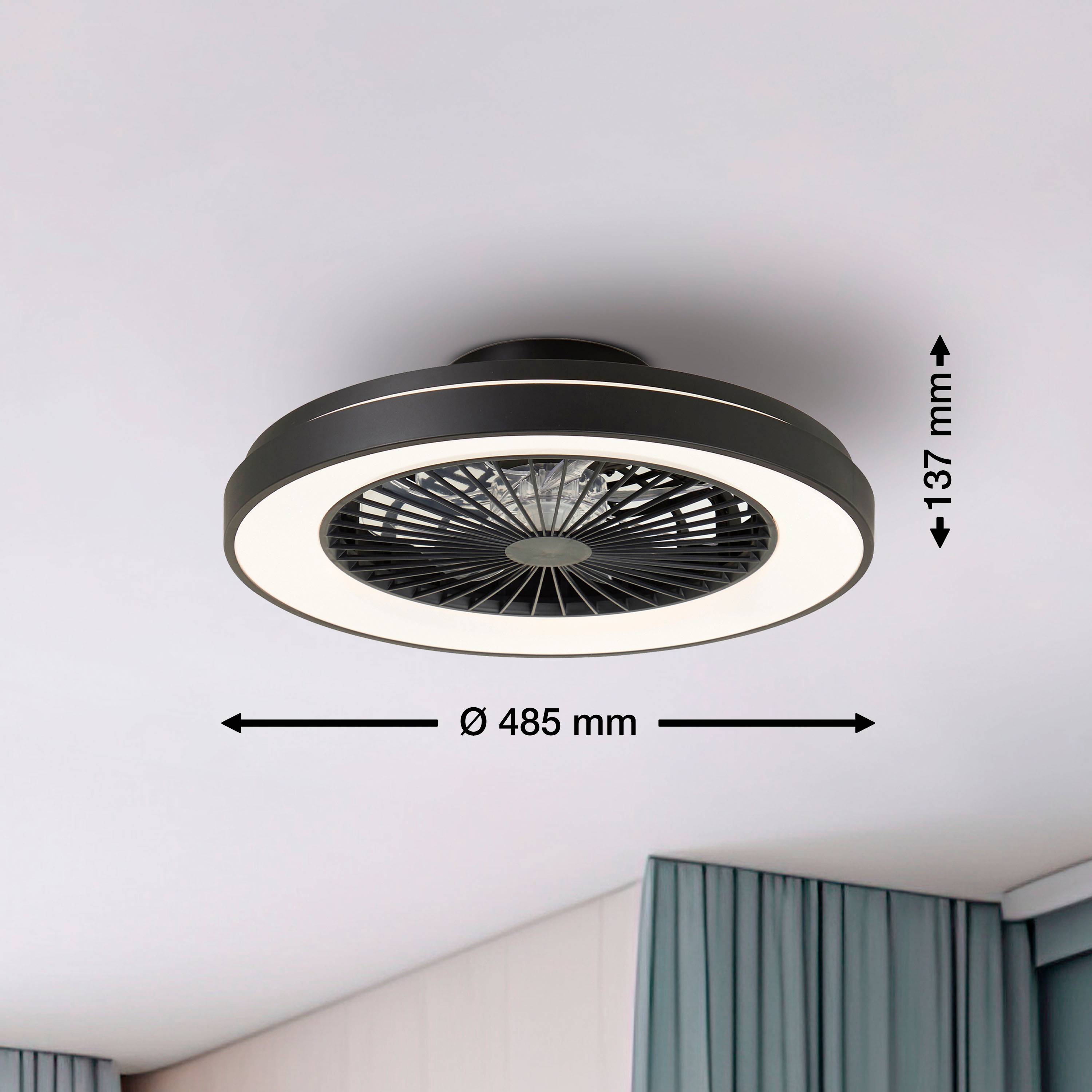 Brilliant G93854/06 Mazzaro LED-Deckenleuchte mit Ventilator LED EEK: E (A - G) 40W Schwarz