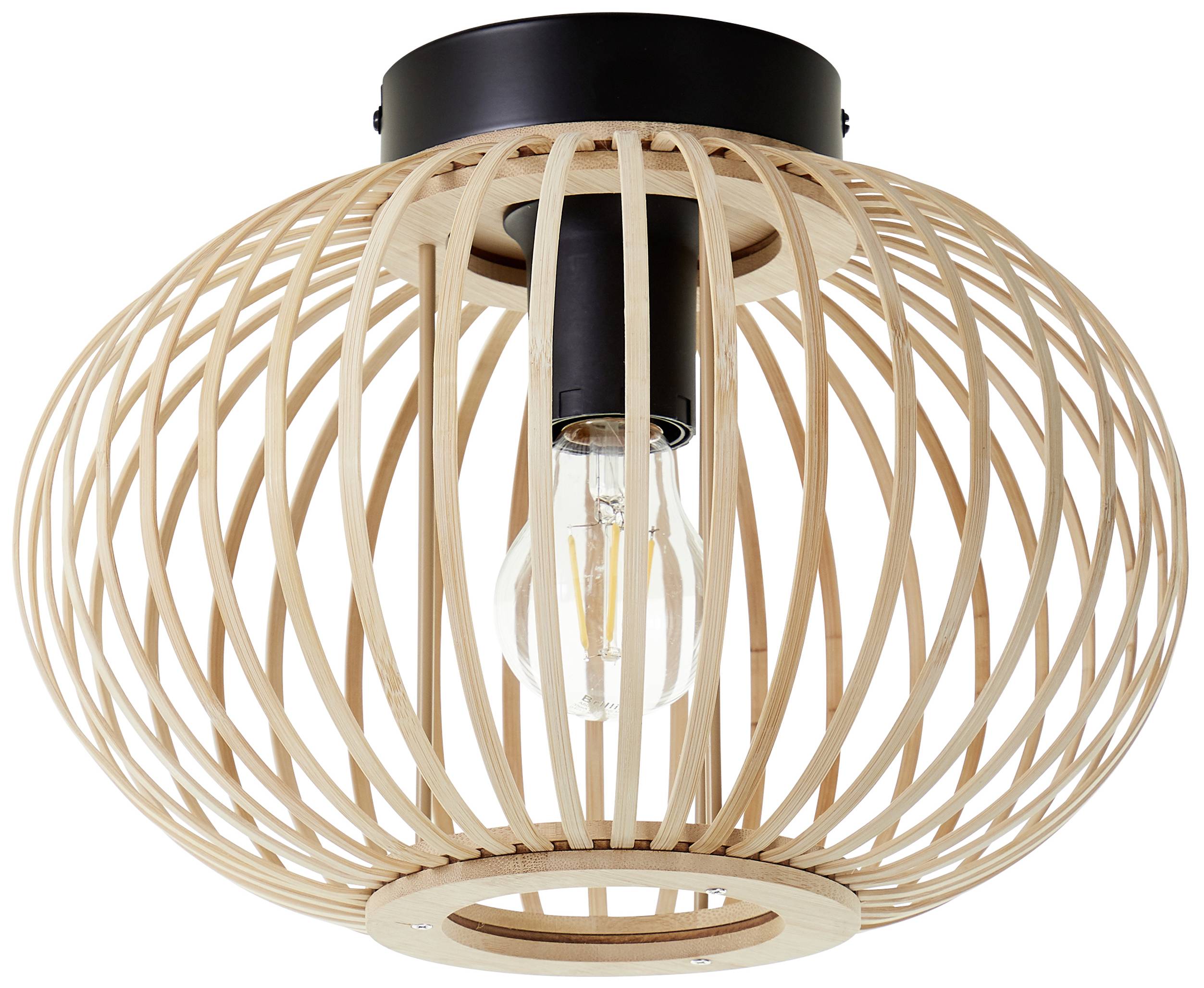 Brilliant 92859/09 Enca Deckenleuchte E27 60W Natur, Schwarz