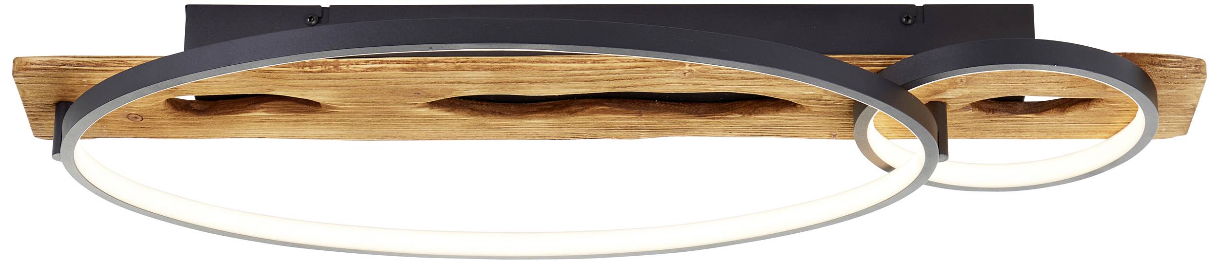 Brilliant G99292/76 Pirus LED-Deckenleuchte LED LED fest eingebaut 26W Holz, Schwarz