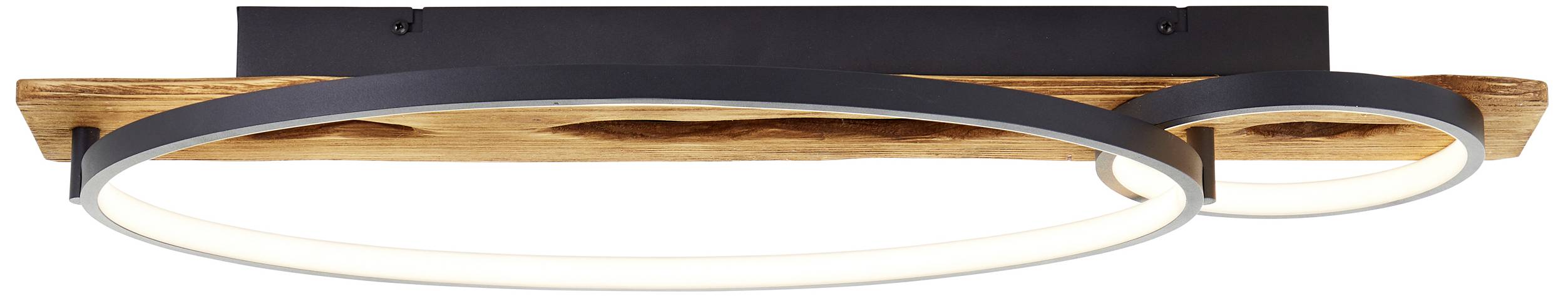 Brilliant G99292/76 Pirus LED-Deckenleuchte LED LED fest eingebaut 26W Holz, Schwarz