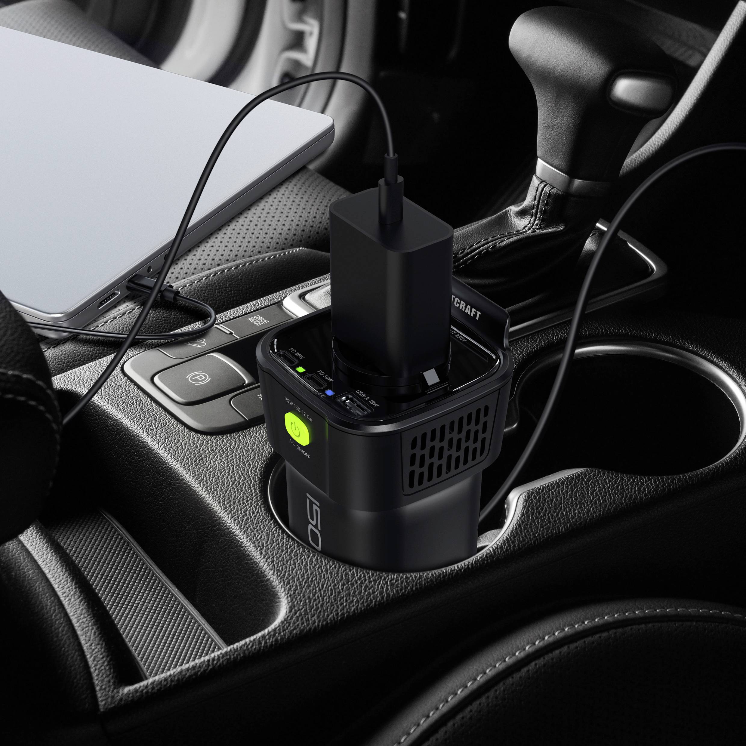 VOLTCRAFT Wechselrichter MSW 150-12 Car - Dosenform für Getränkehalter