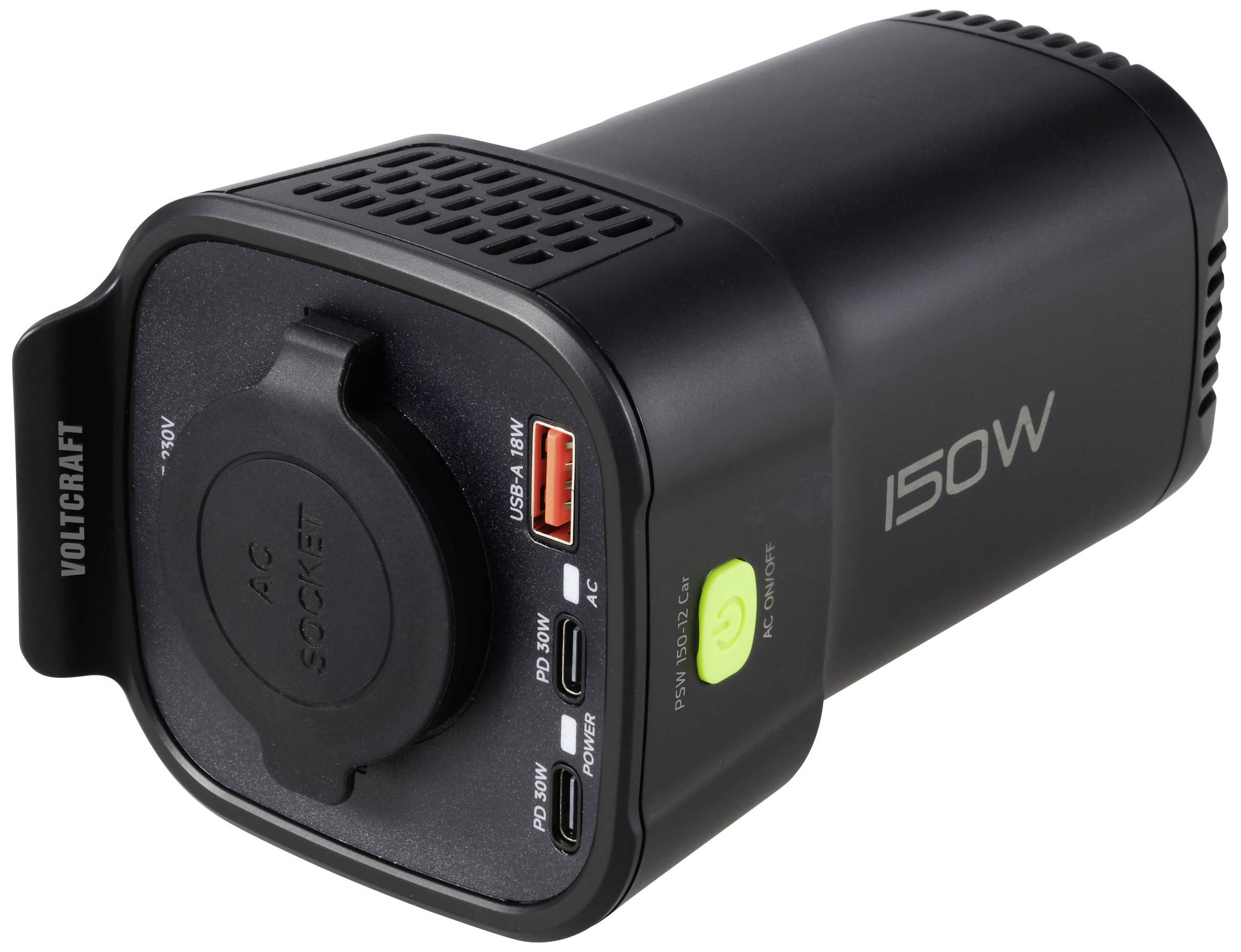 VOLTCRAFT Wechselrichter MSW 150-12 Car - Dosenform für Getränkehalter