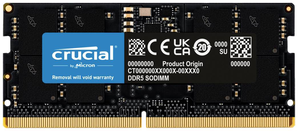 Crucial CT16G56C46S5 Laptop-Arbeitsspeicher Modul DDR5 16 GB 1 x 16 GB ECC 5600 MHz 262pin SO-DIMM