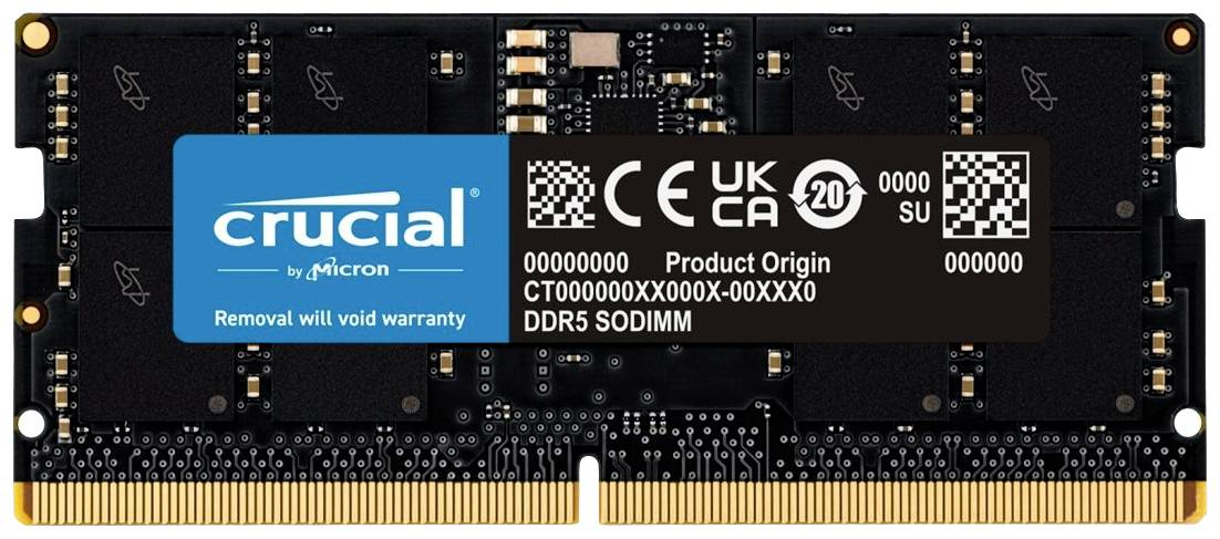 Crucial CT16G56C46S5T Laptop-Arbeitsspeicher Modul DDR5 16GB 1 x 16GB Non-ECC 5600MHz 262pin SO-DIMM CL46 CT16G56C46S5T