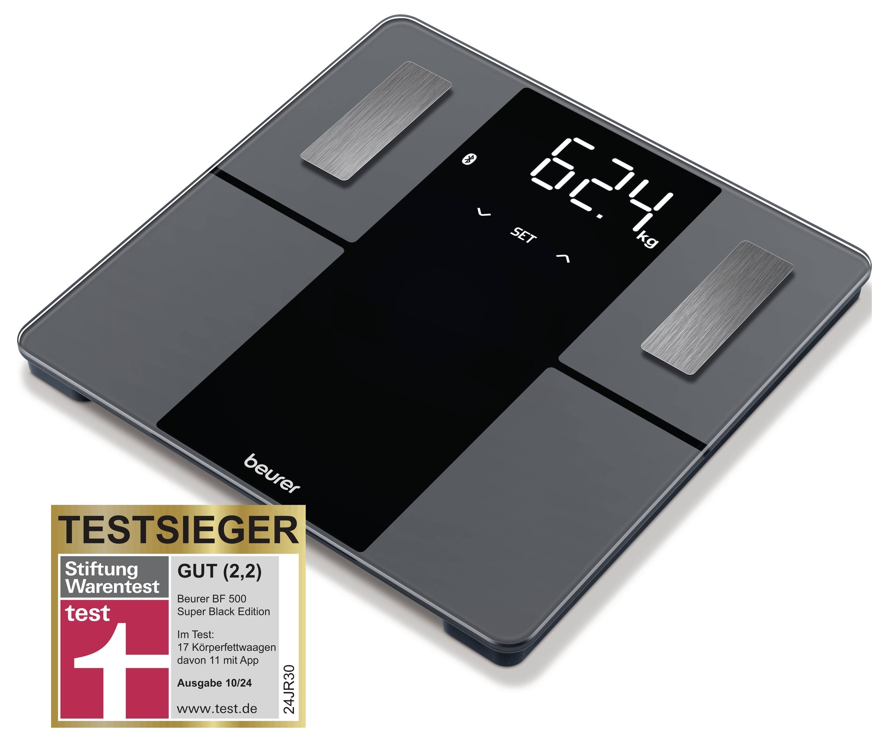 Beurer BF 500 Körperanalysewaage digital Wägebereich (max.)=180kg Schwarz Mit Bluetooth