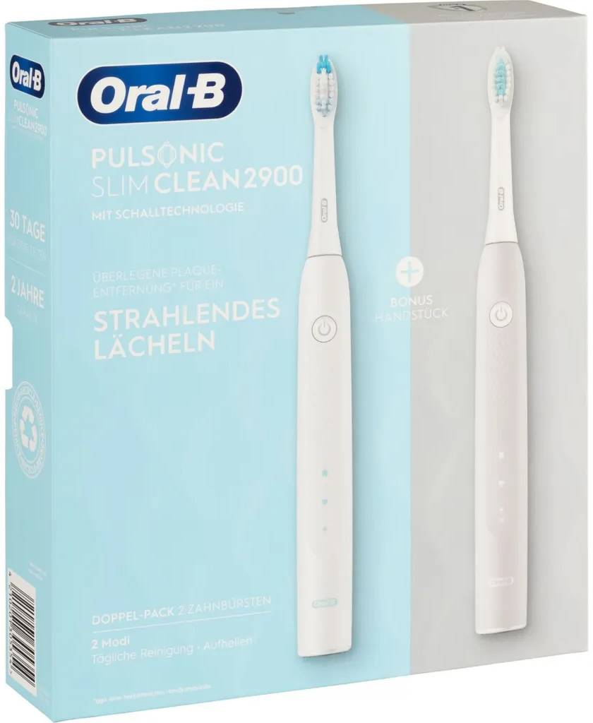 Oral-B Pulsonic Slim Clean 2900 170393 Elektrische Zahnbürste Grau, Weiß