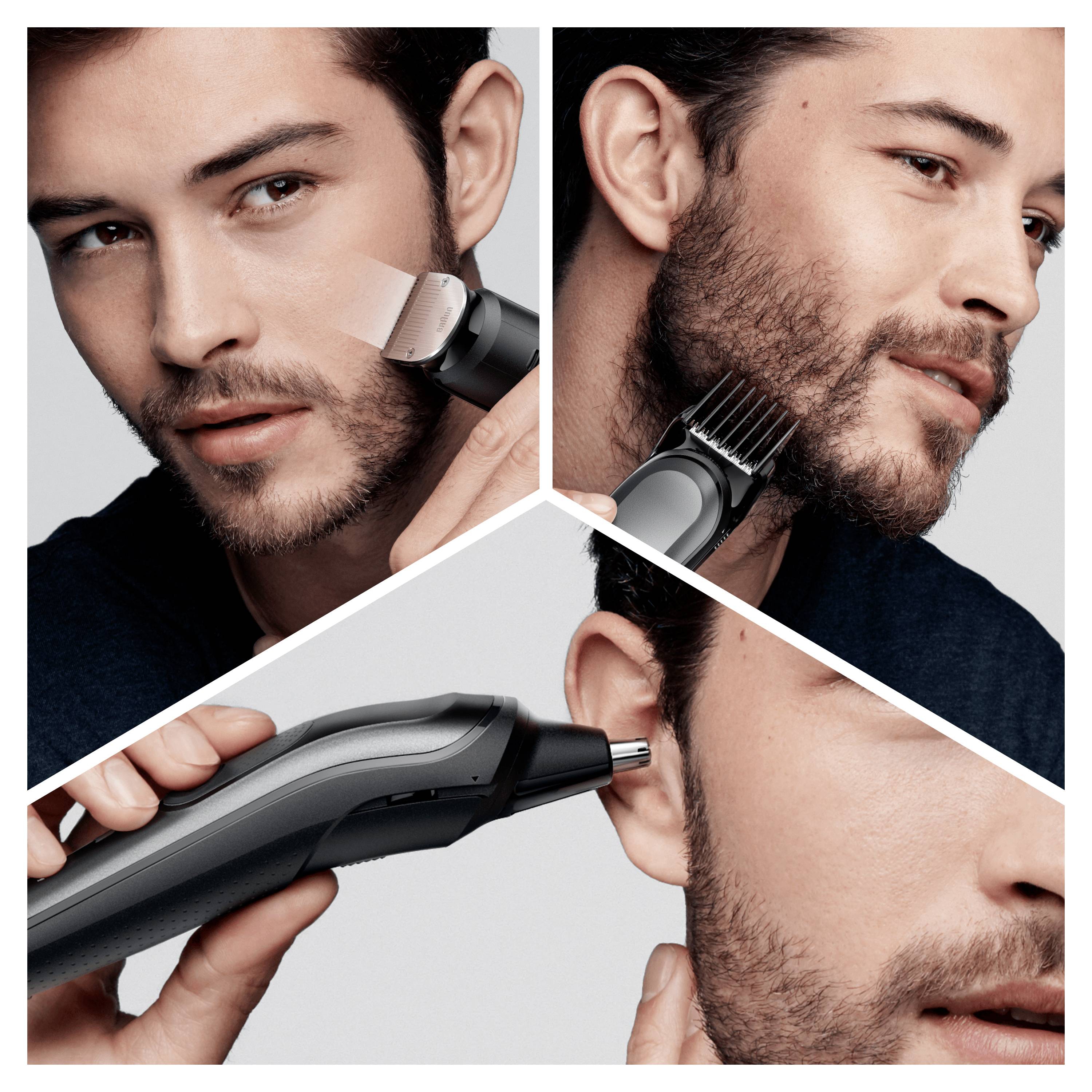 Braun MGK7321 Bartschneider, Haarschneider, Körperhaartrimmer, Ohr-, Nasenhaartrimmer, Präzisions Trimmer, Rasierer abwaschbar Schwarz