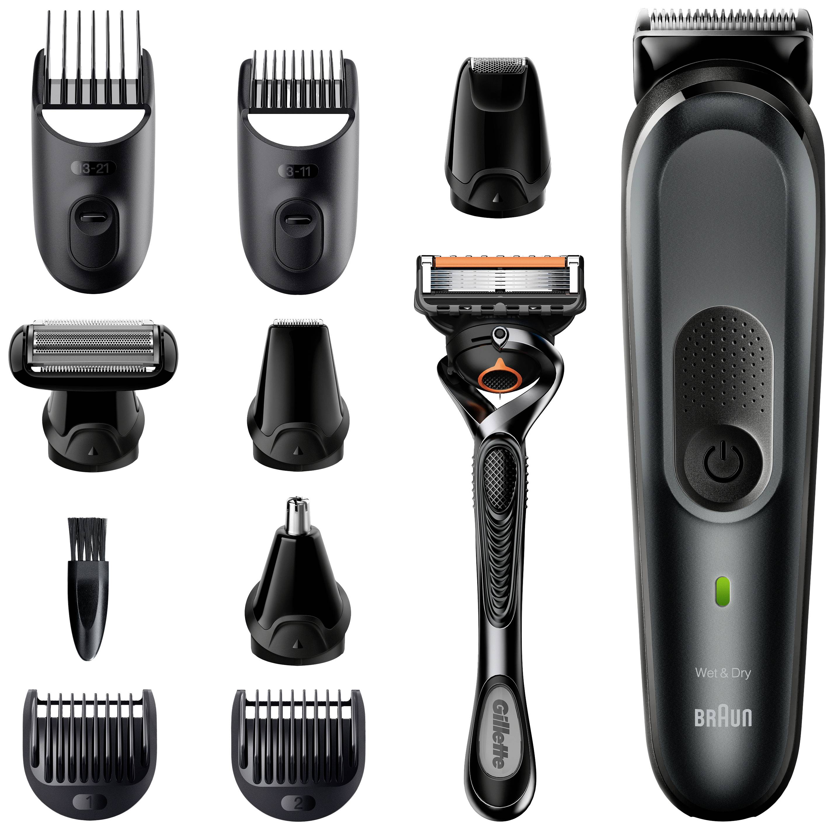 Braun MGK7321 Bartschneider, Haarschneider, Körperhaartrimmer, Ohr-, Nasenhaartrimmer, Präzisions Trimmer, Rasierer abwaschbar Schwarz