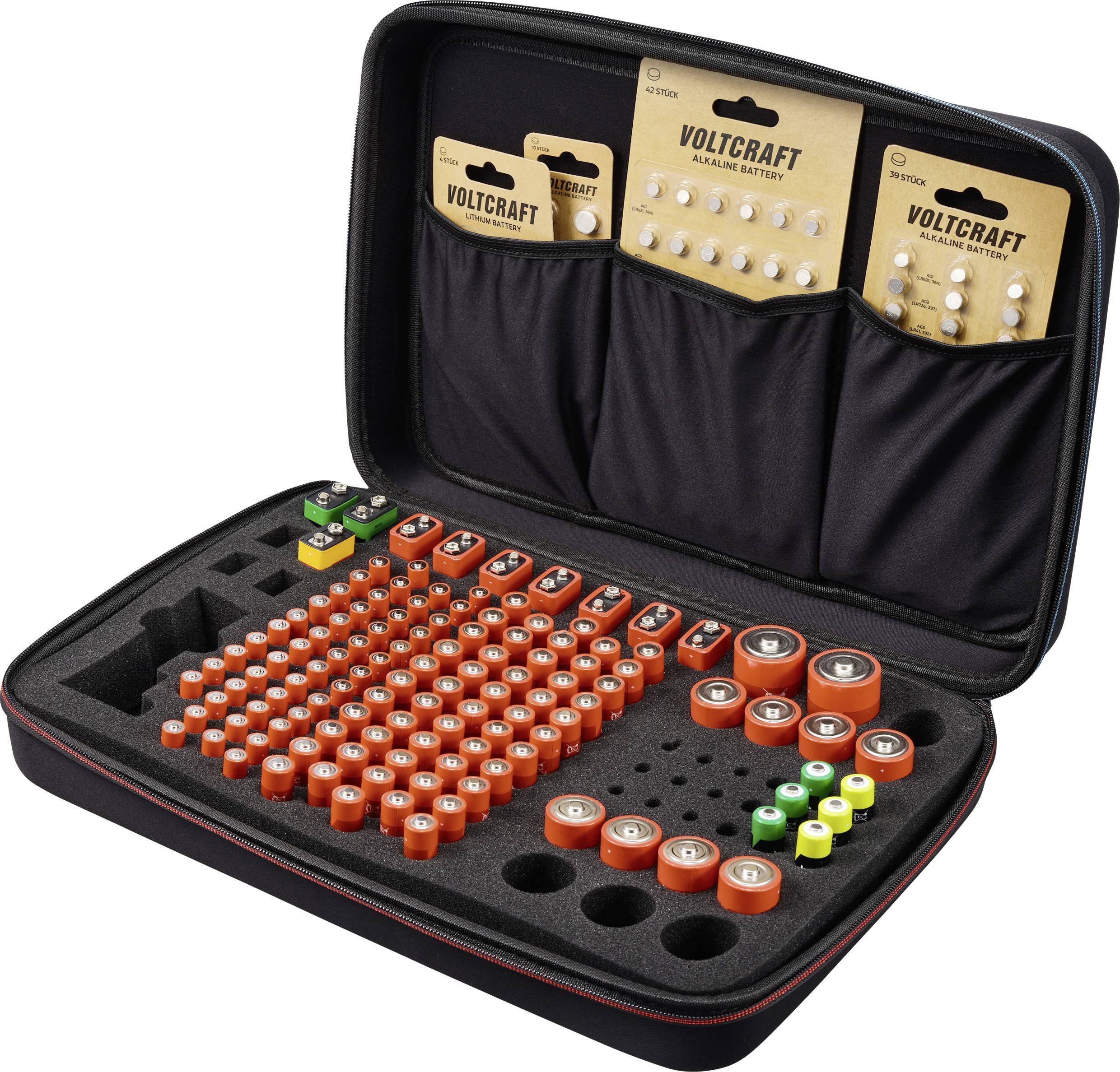 VOLTCRAFT BB-146-1 Batteriekoffer 146x Micro (AAA), Mignon (AA), Baby (C), Mono (D), 9V Block (L x B x H) 410 x 270 x 90mm