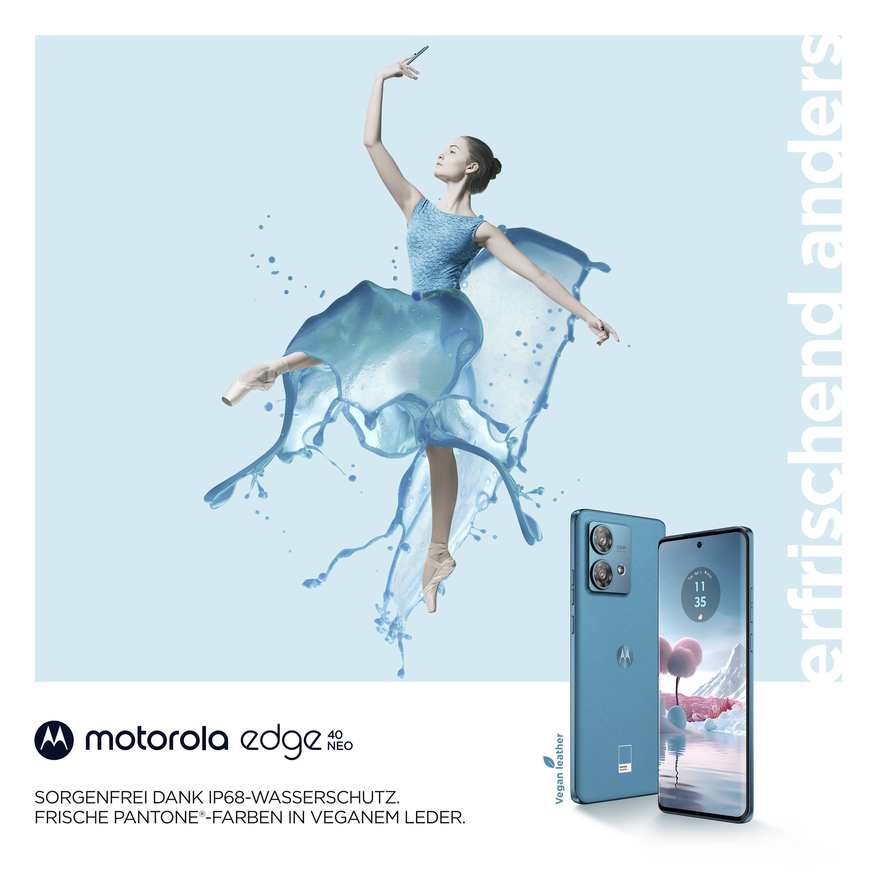 Motorola moto edge40 Neo 256 GB Blau 16.6 cm (6.55 Zoll) Smartphone