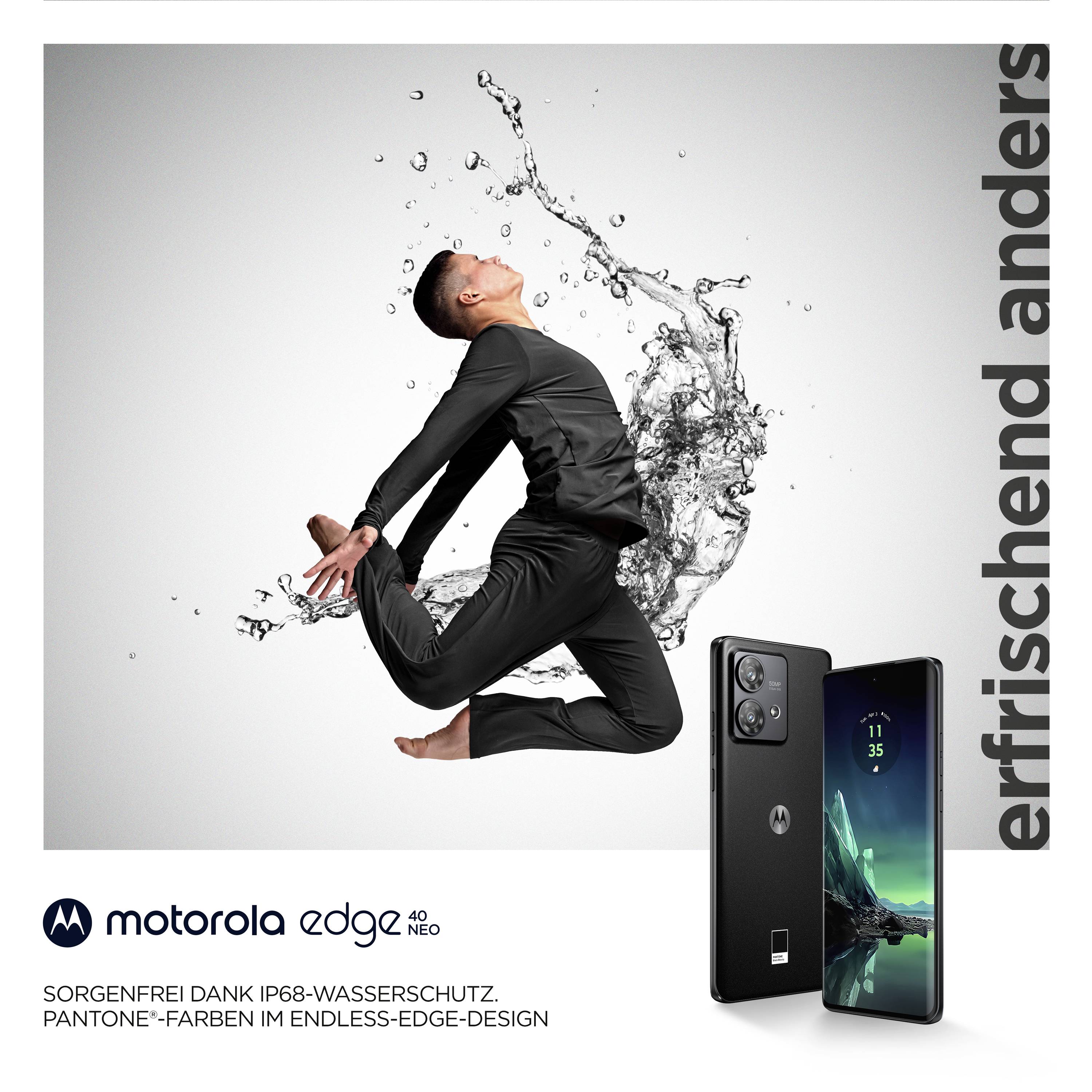 Motorola moto Edge Neo 40 256 GB Schwarz 16.6 cm (6.55 Zoll) Smartphone