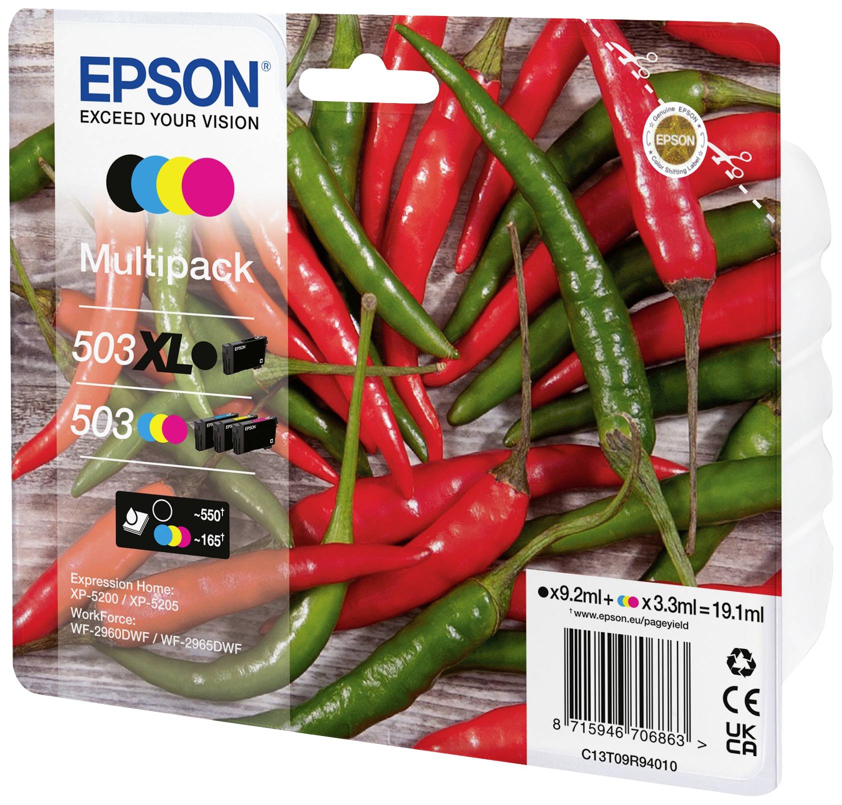 Epson Druckerpatrone T09R9, 503XL, 503 Original Kombi-Pack Color C13T09R94010