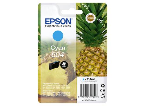 Epson Tinte 604C Original Einzel-Modul Cyan C13T10G24010