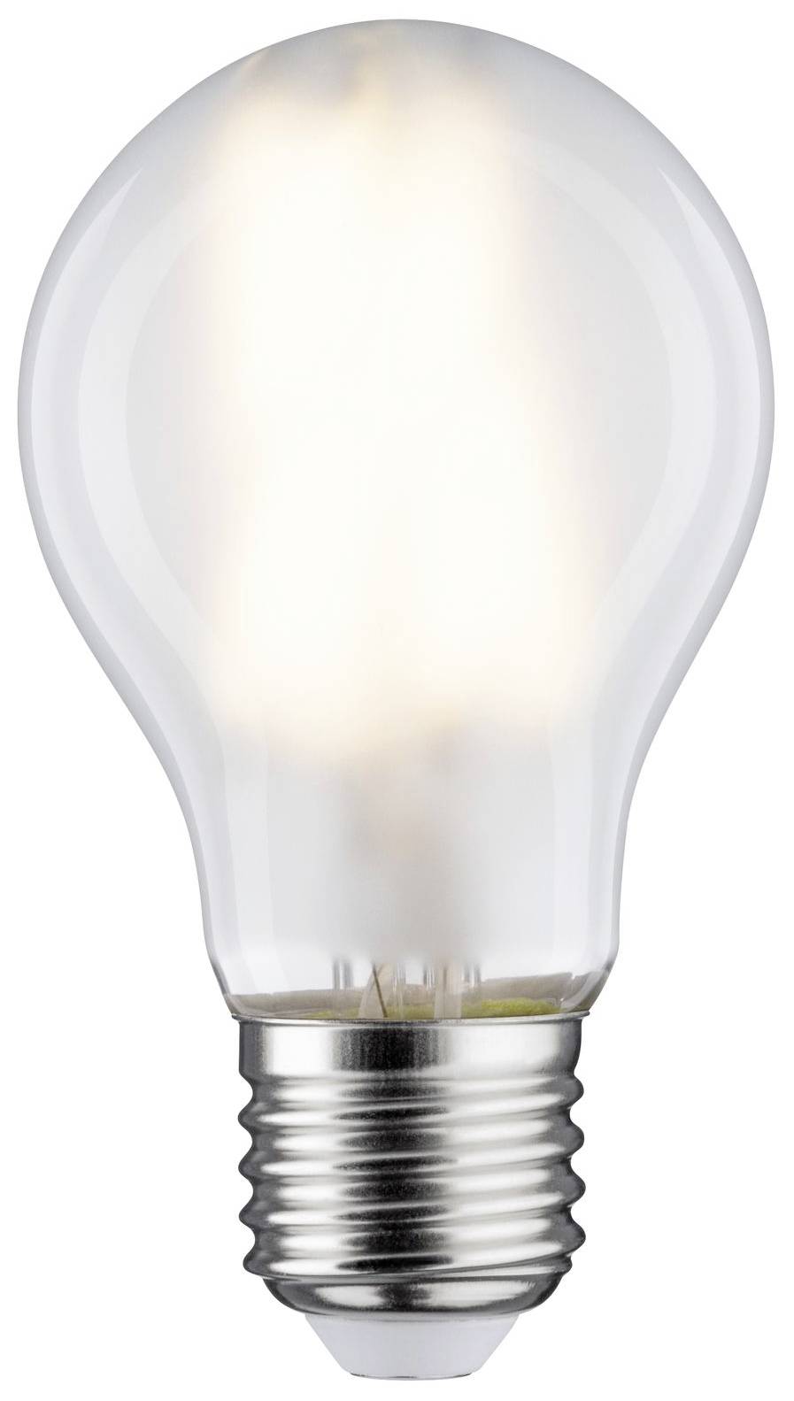 Eine klare Glühbirne, die leuchtet und auf einem weißen Hintergrund steht. Sie symbolisiert Ideen oder Lichtquellen.