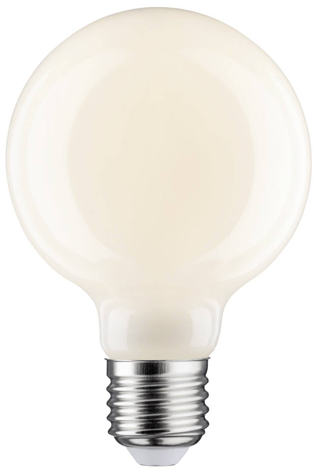 Glühbirne mit weißem Leuchten und einer Metallfassung, symbolisiert Energie und Innovation.