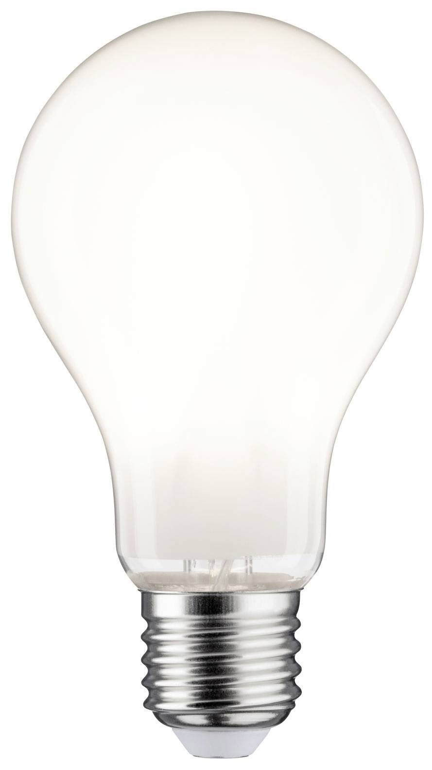 Glühbirne mit Metallfassung, leuchtet leicht. Symbol für Idee oder Innovation.