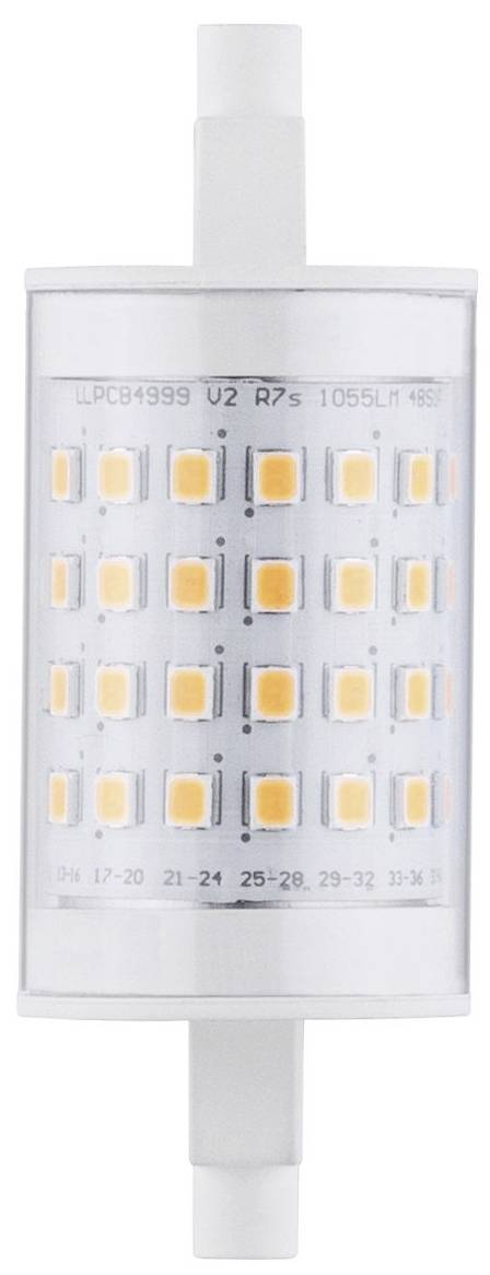 LED-Lampe mit rechteckigem, zylindrischem Gehäuse und mehreren LED-Chips, die gleichmäßig verteilt sind. Sie ist für helle Beleuchtung geeignet.