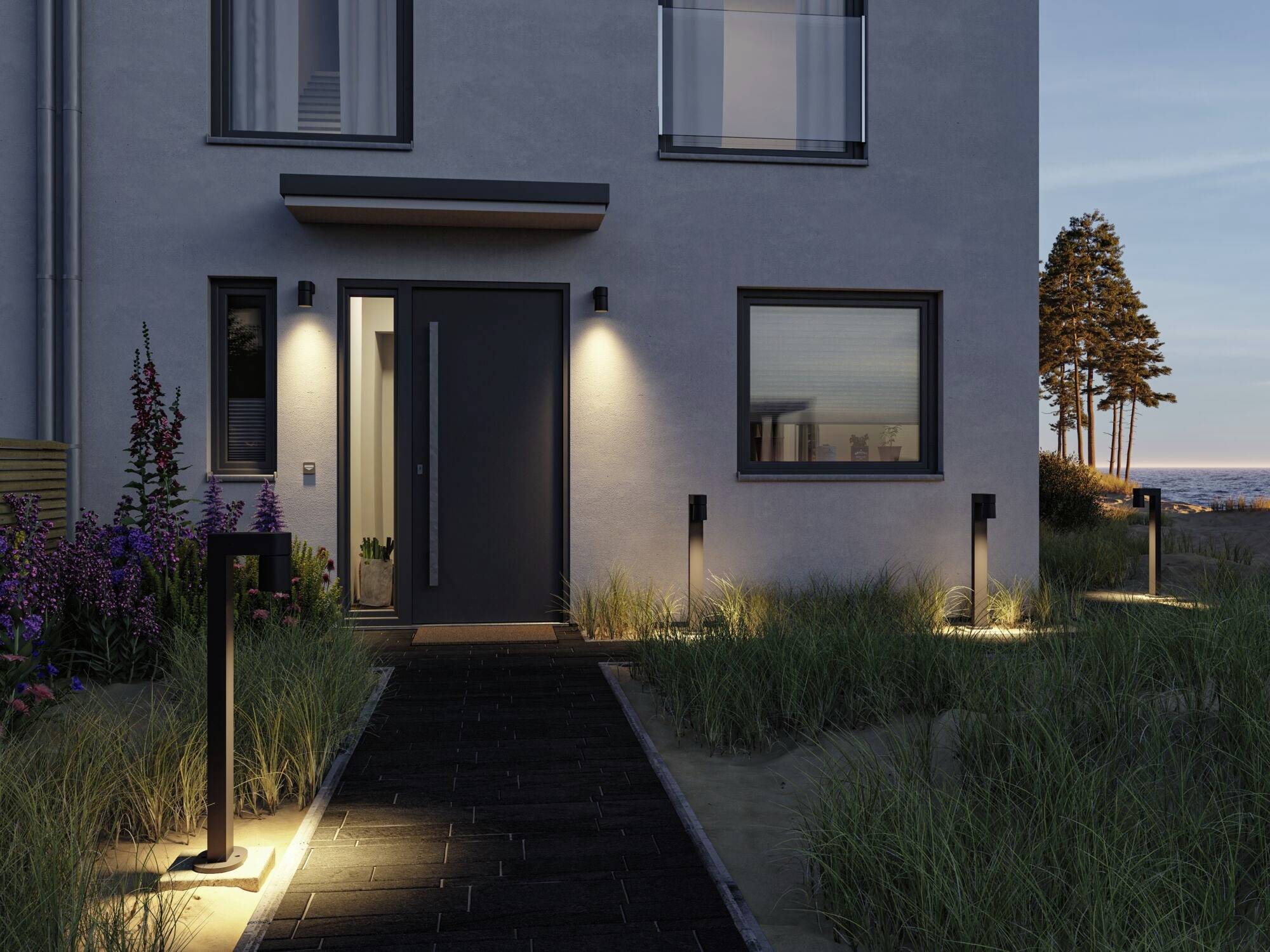 Paulmann 94822 Kimu LED-Pollerleuchte LED 8W Anthrazit