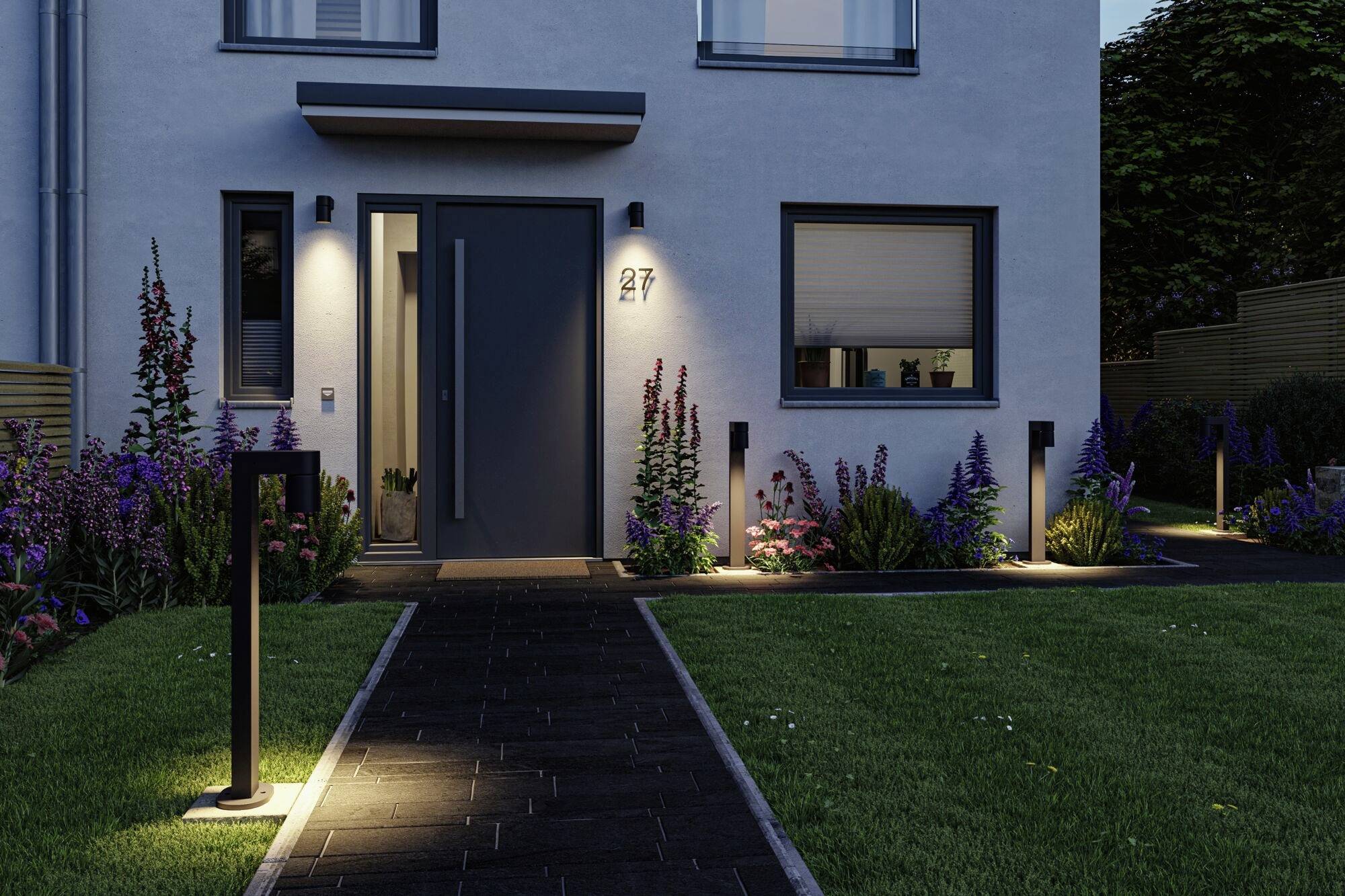 Paulmann 94822 Kimu LED-Pollerleuchte LED 8W Anthrazit