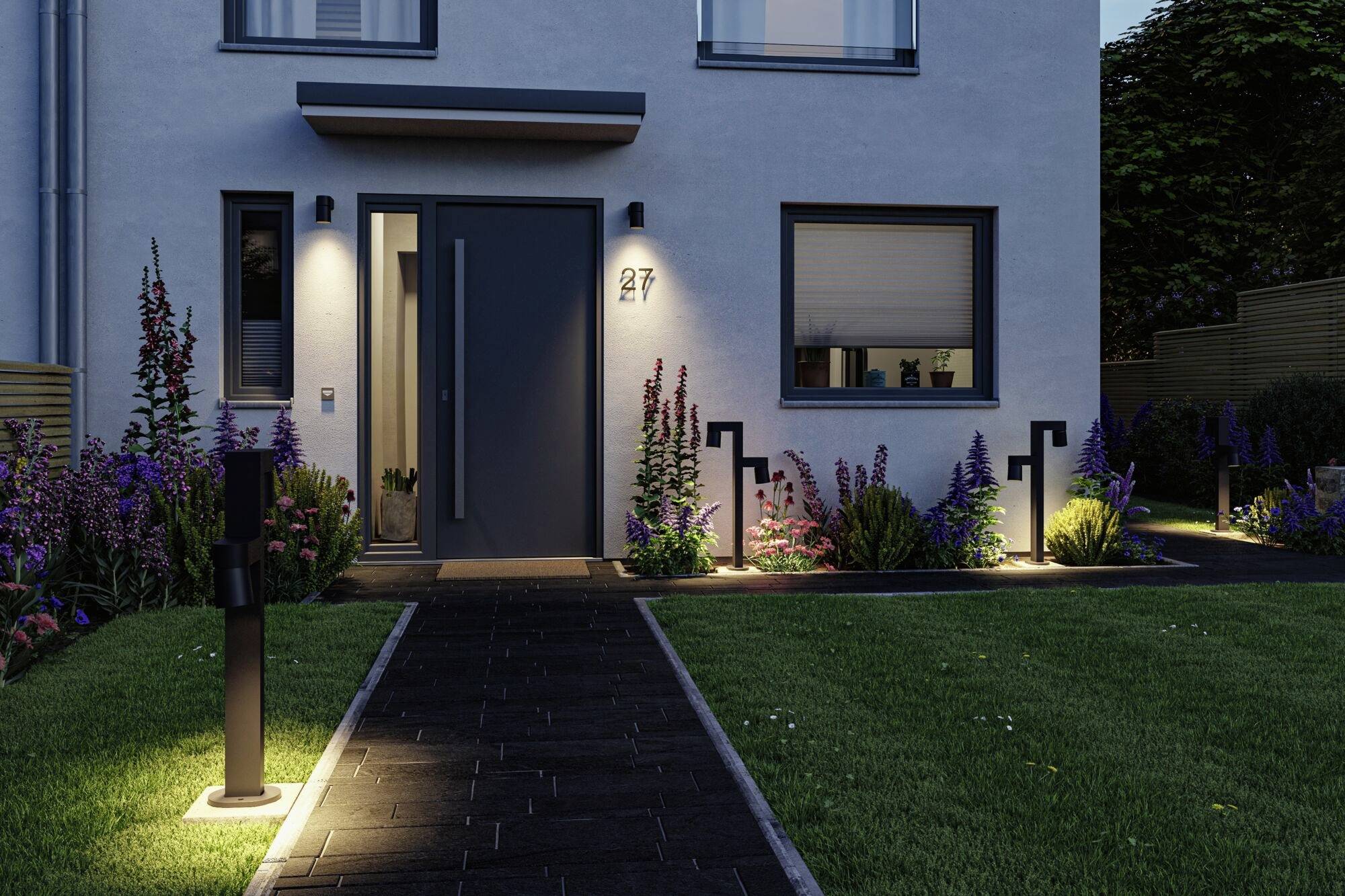 Paulmann 94824 Kimu LED-Pollerleuchte LED 8 W, 8W Anthrazit