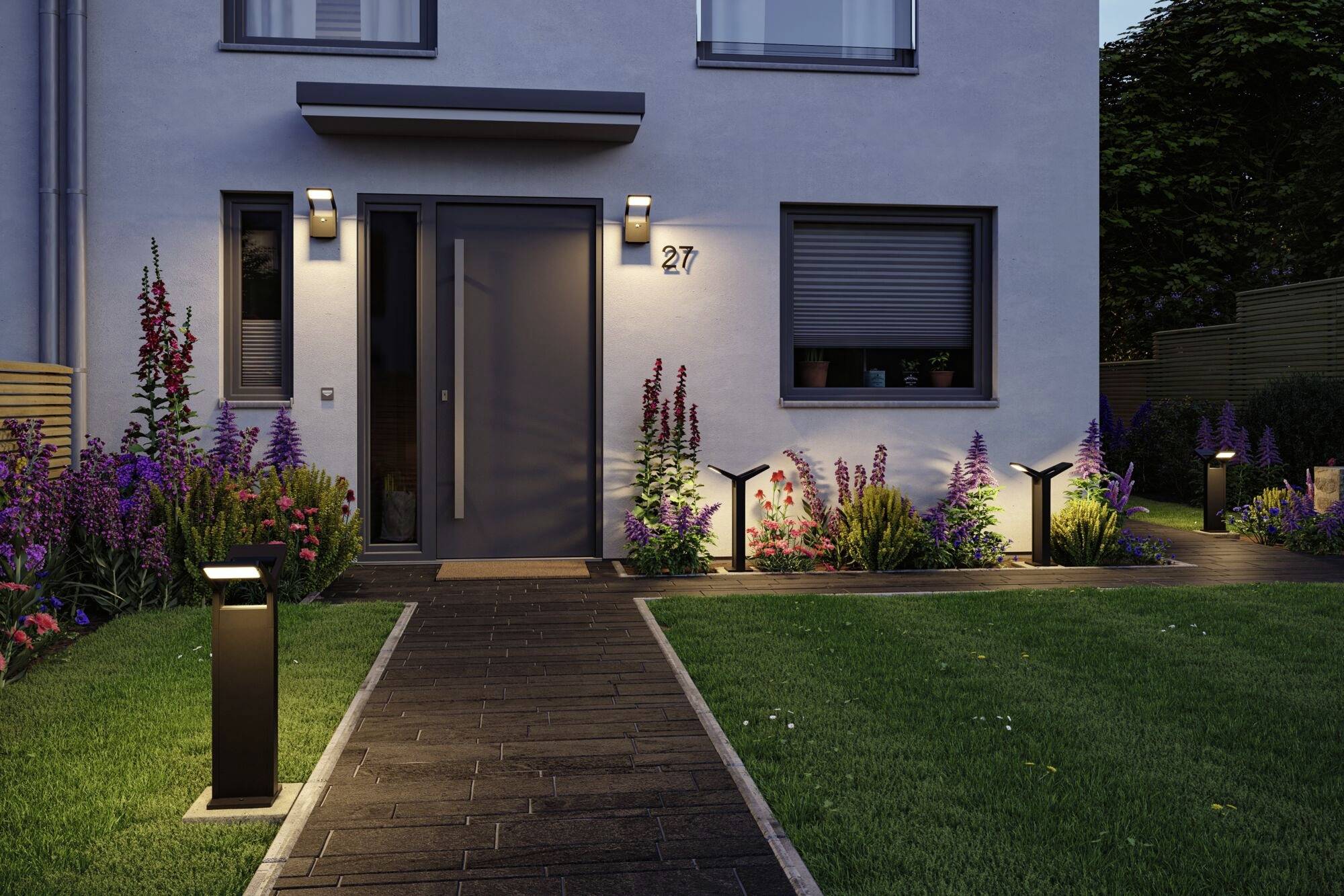 Paulmann 94861 Juntea LED-Pollerleuchte LED 12.5 W, 12.5W Anthrazit