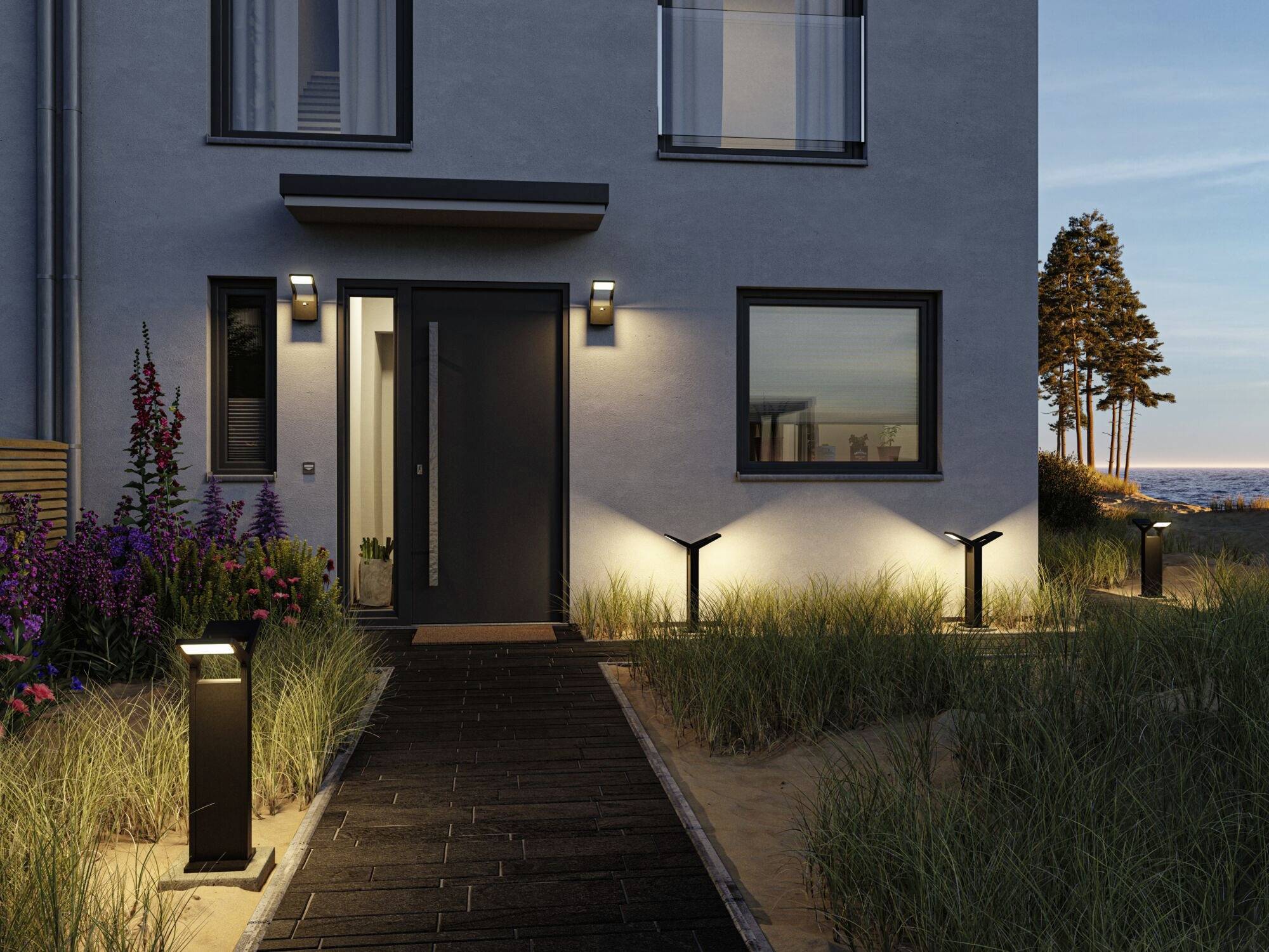 Paulmann 94861 Juntea LED-Pollerleuchte LED 12.5 W, 12.5W Anthrazit