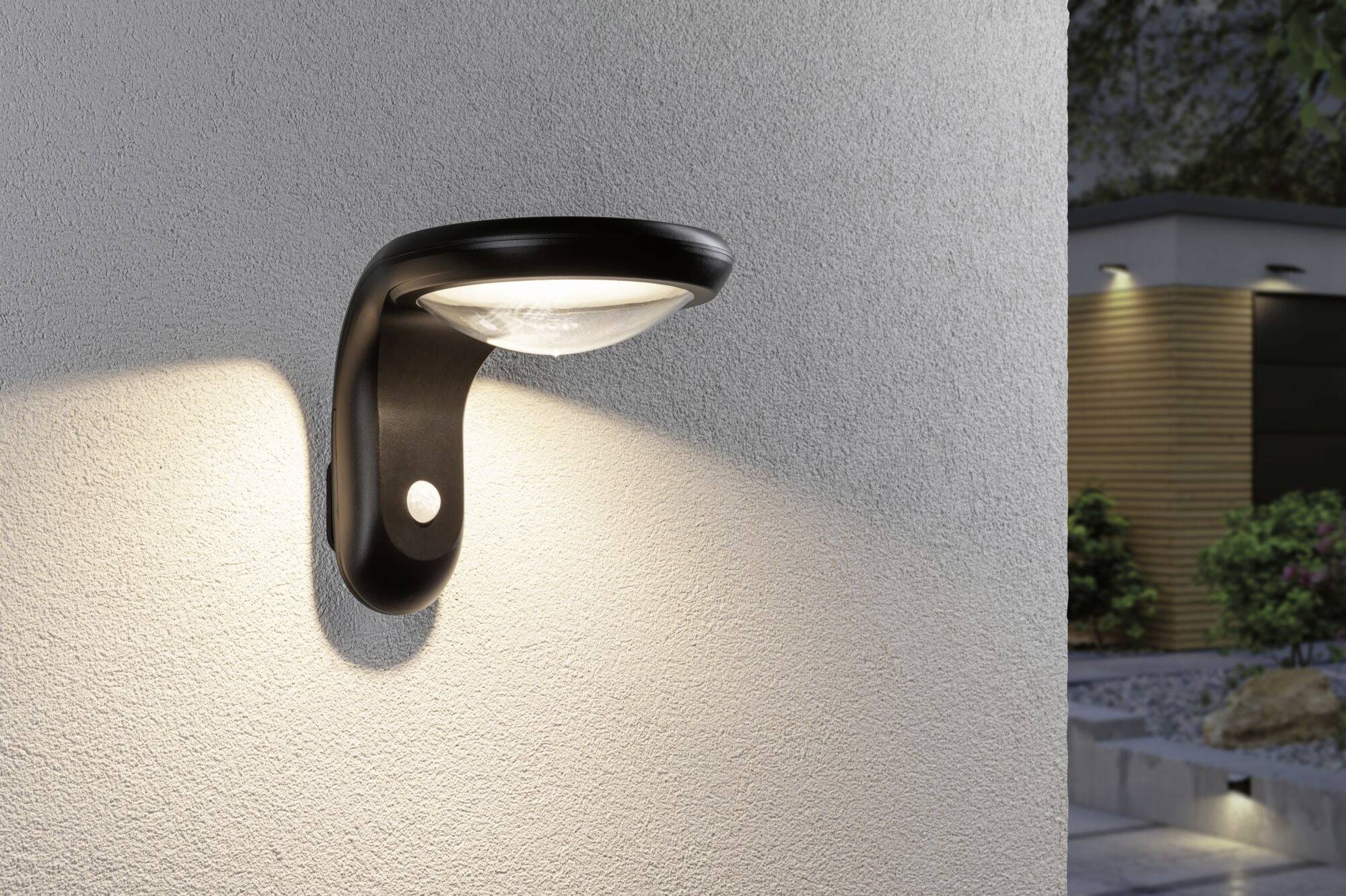 Paulmann Diskola 94854 Solar-Außenwandleuchte mit Bewegungsmelder LED 3.5W Anthrazit