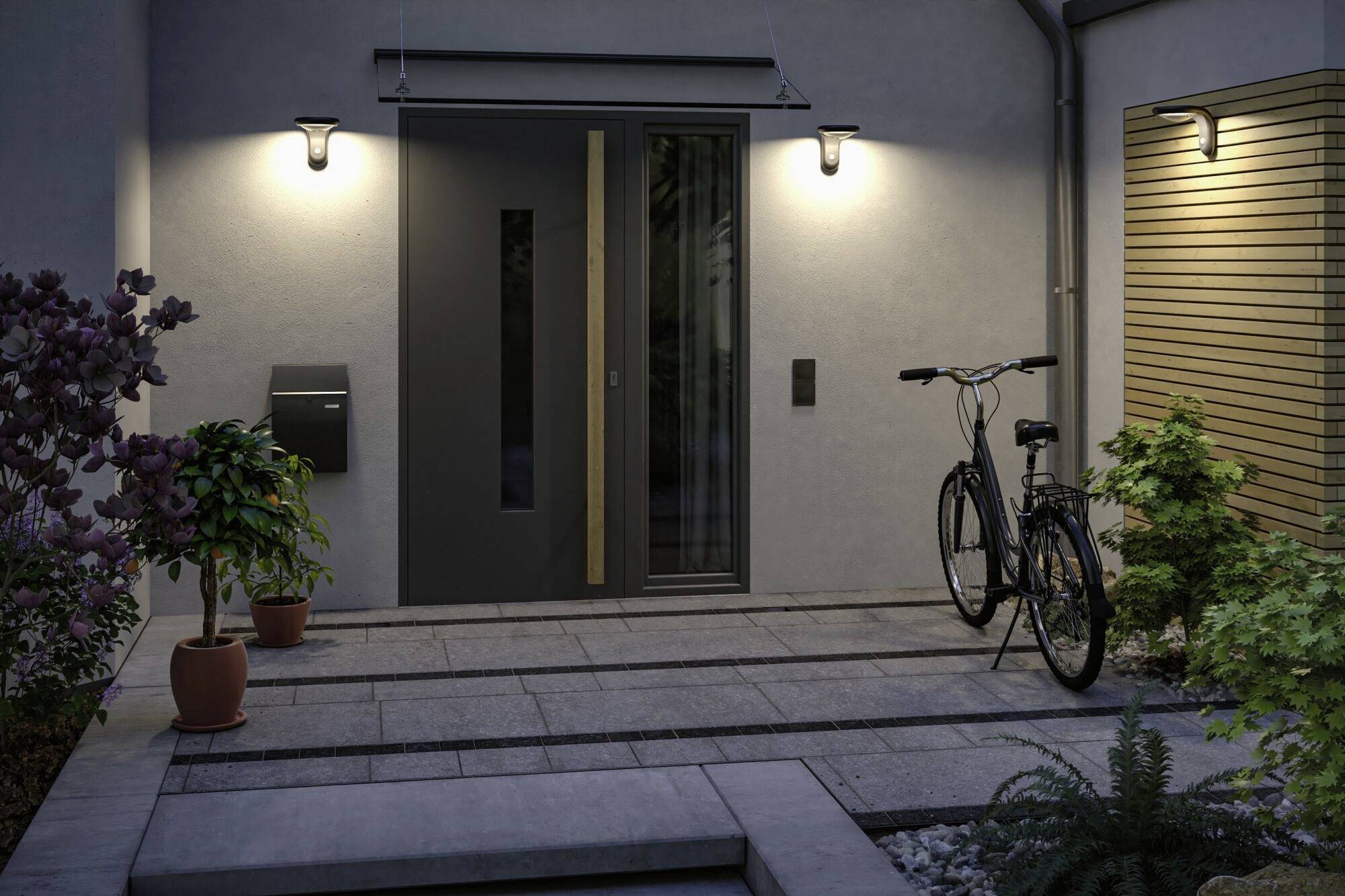 Paulmann Diskola 94854 Solar-Außenwandleuchte mit Bewegungsmelder LED 3.5W Anthrazit