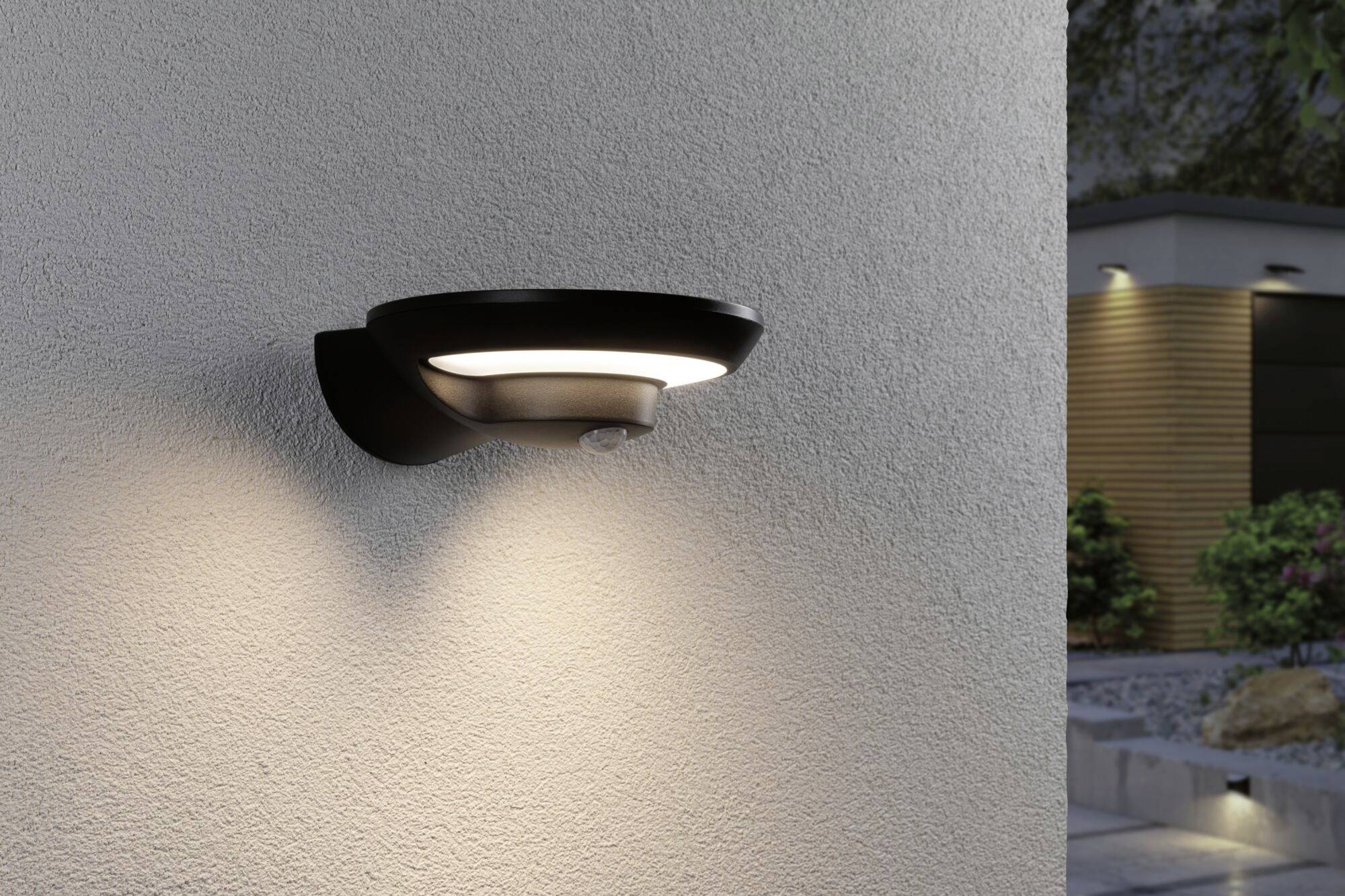 Paulmann Bordola 94855 Solar-Außenwandleuchte mit Bewegungsmelder LED 3.5W Anthrazit