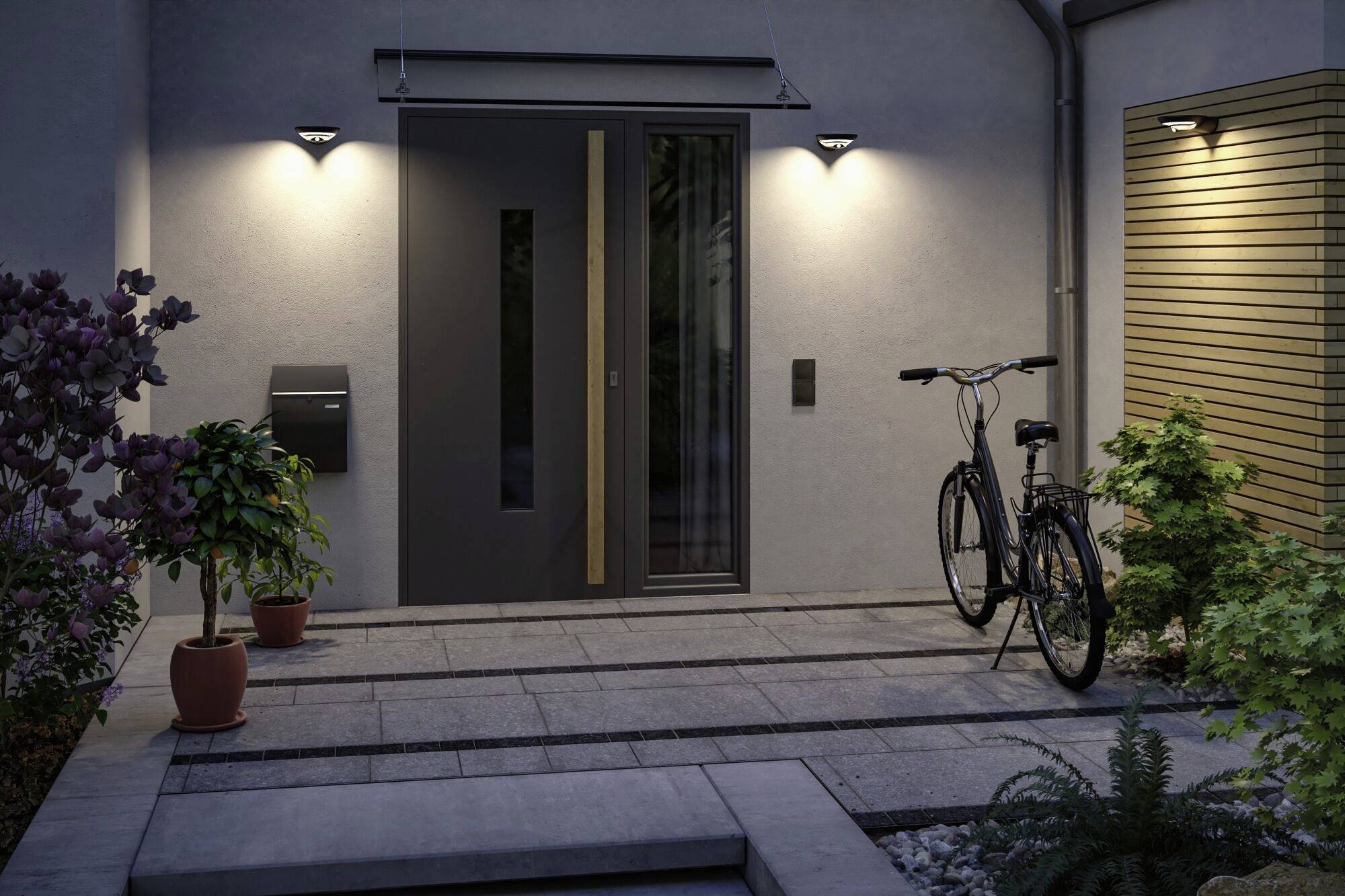 Paulmann Bordola 94855 Solar-Außenwandleuchte mit Bewegungsmelder LED 3.5W Anthrazit