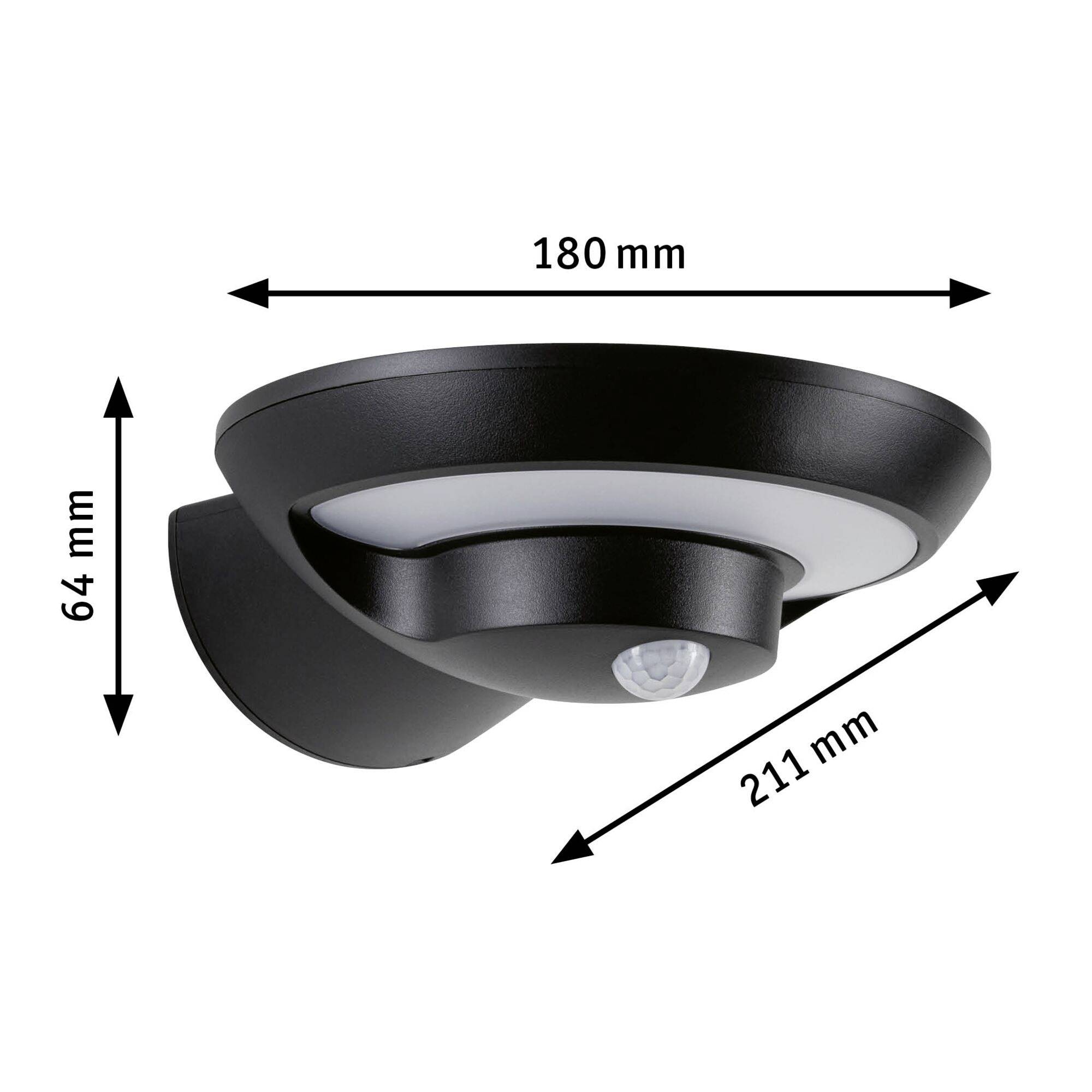 Paulmann Bordola 94855 Solar-Außenwandleuchte mit Bewegungsmelder LED 3.5W Anthrazit