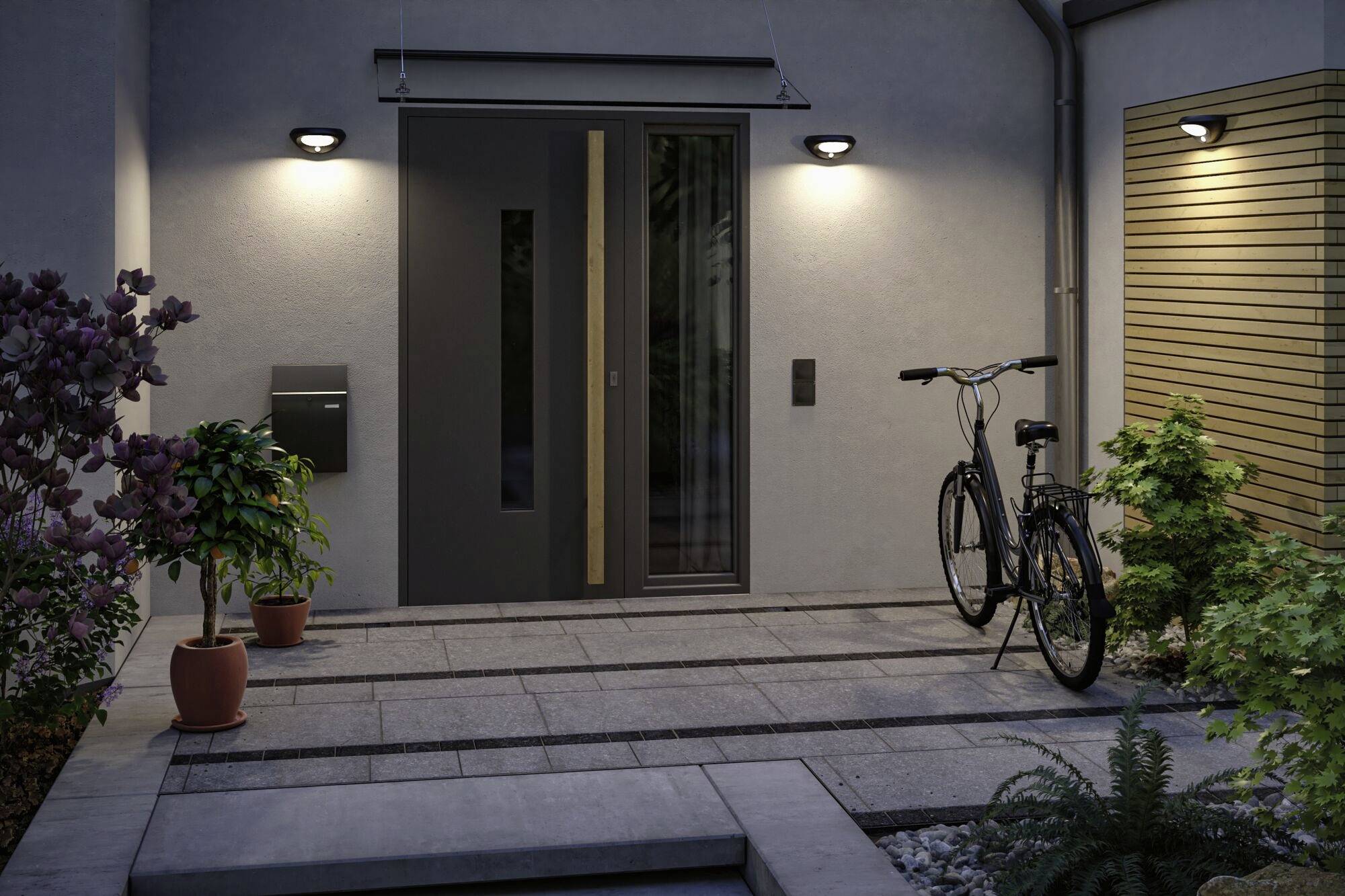 Paulmann Sorava 94856 Solar-Außenwandleuchte mit Bewegungsmelder LED 3.5W Anthrazit