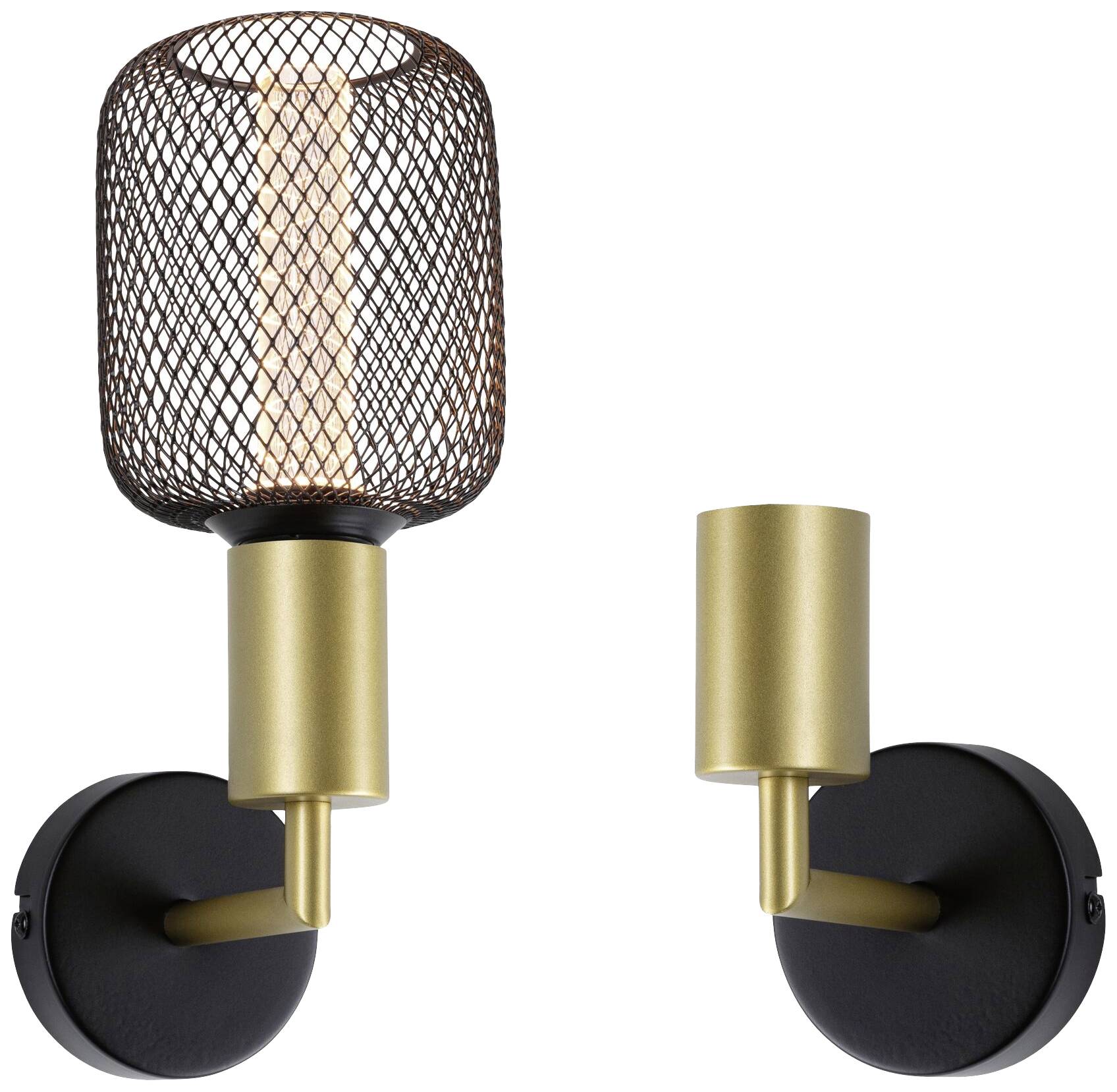 Paulmann Ravi 71137 Wandleuchte E27 Schwarz (matt), Gold