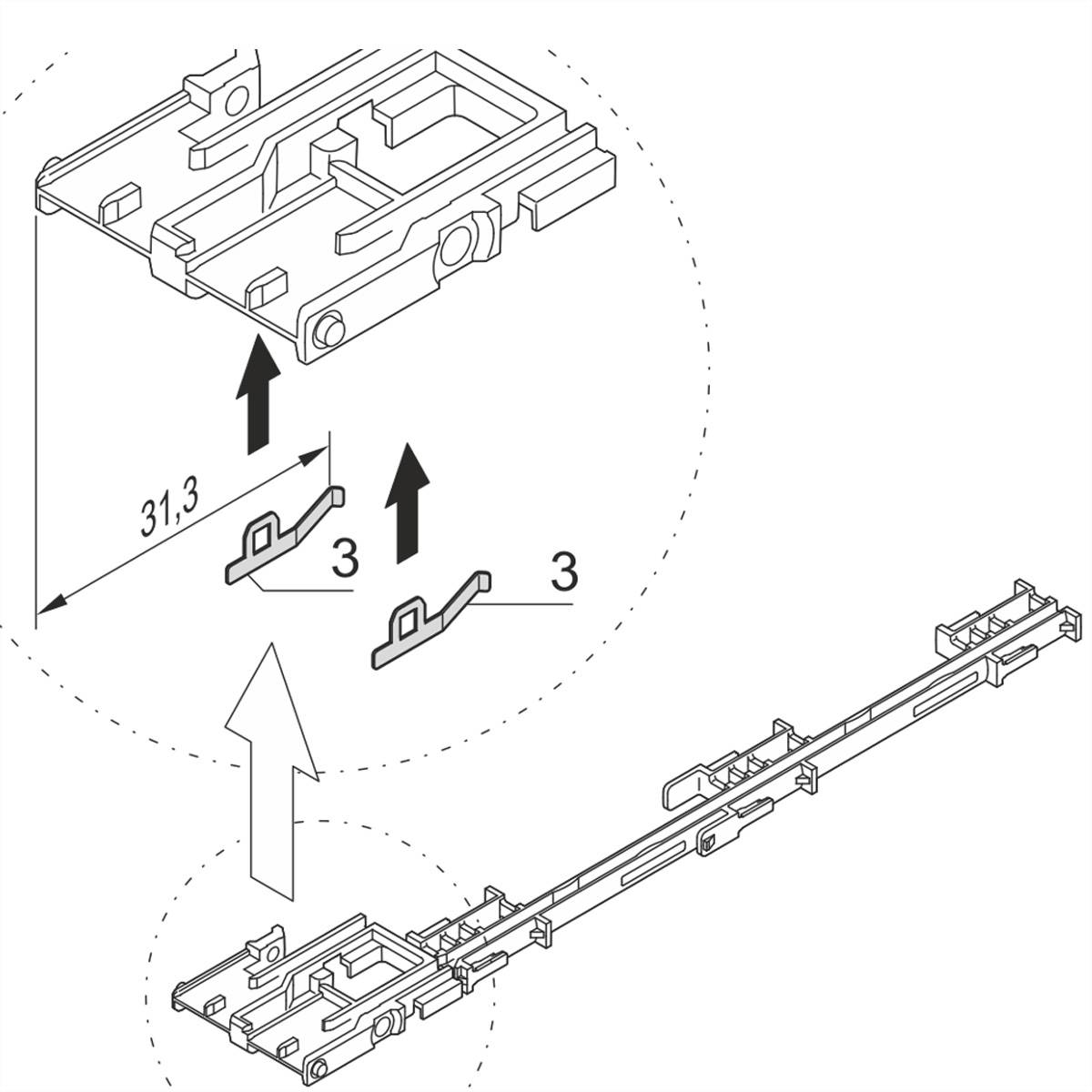 NVent SCHROFF 20849021 Befestigungsclip 2St.
