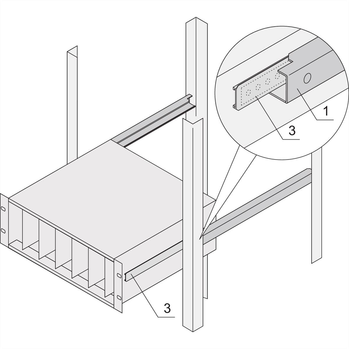 NVent SCHROFF 24562458 19 Zoll Netzwerkschrank-Schienen