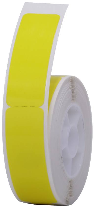 Rolle mit gelben rechteckigen Aufklebern.