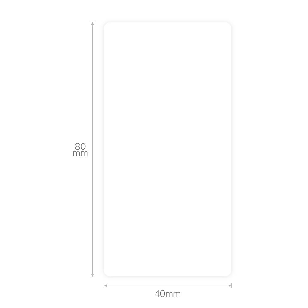 Rechteckige Fläche mit Maßen: 80 mm Höhe, 40 mm Breite.