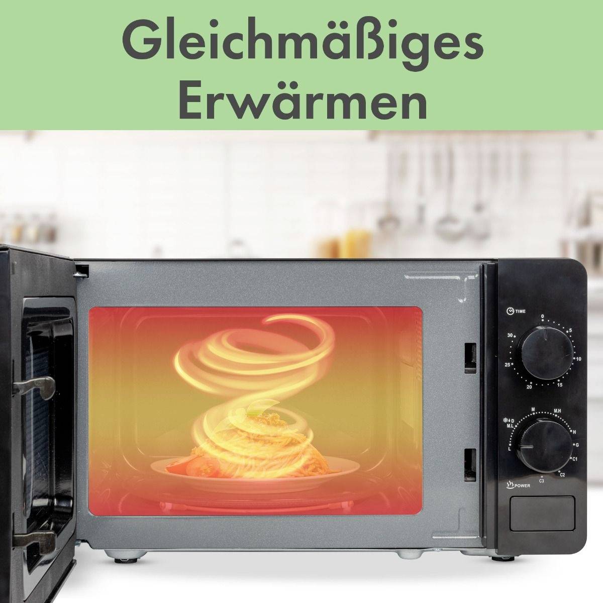 Clatronic MWG 792 Mikrowelle Schwarz 700W Grillfunktion, Timerfunktion