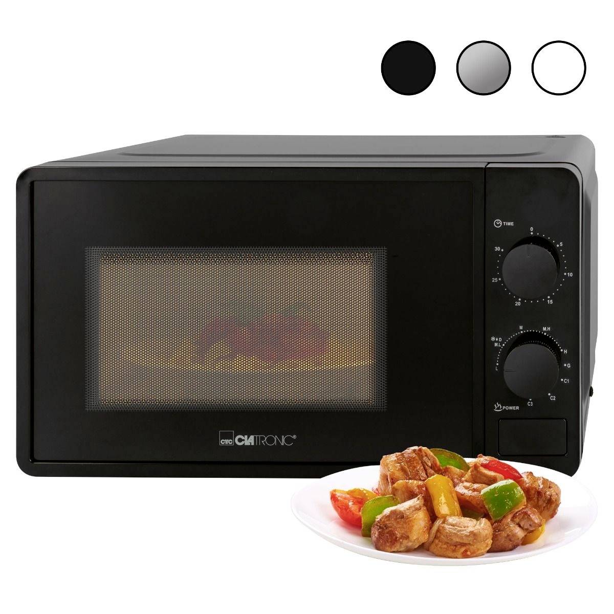 Clatronic MWG 792 Mikrowelle Schwarz 700W Grillfunktion, Timerfunktion